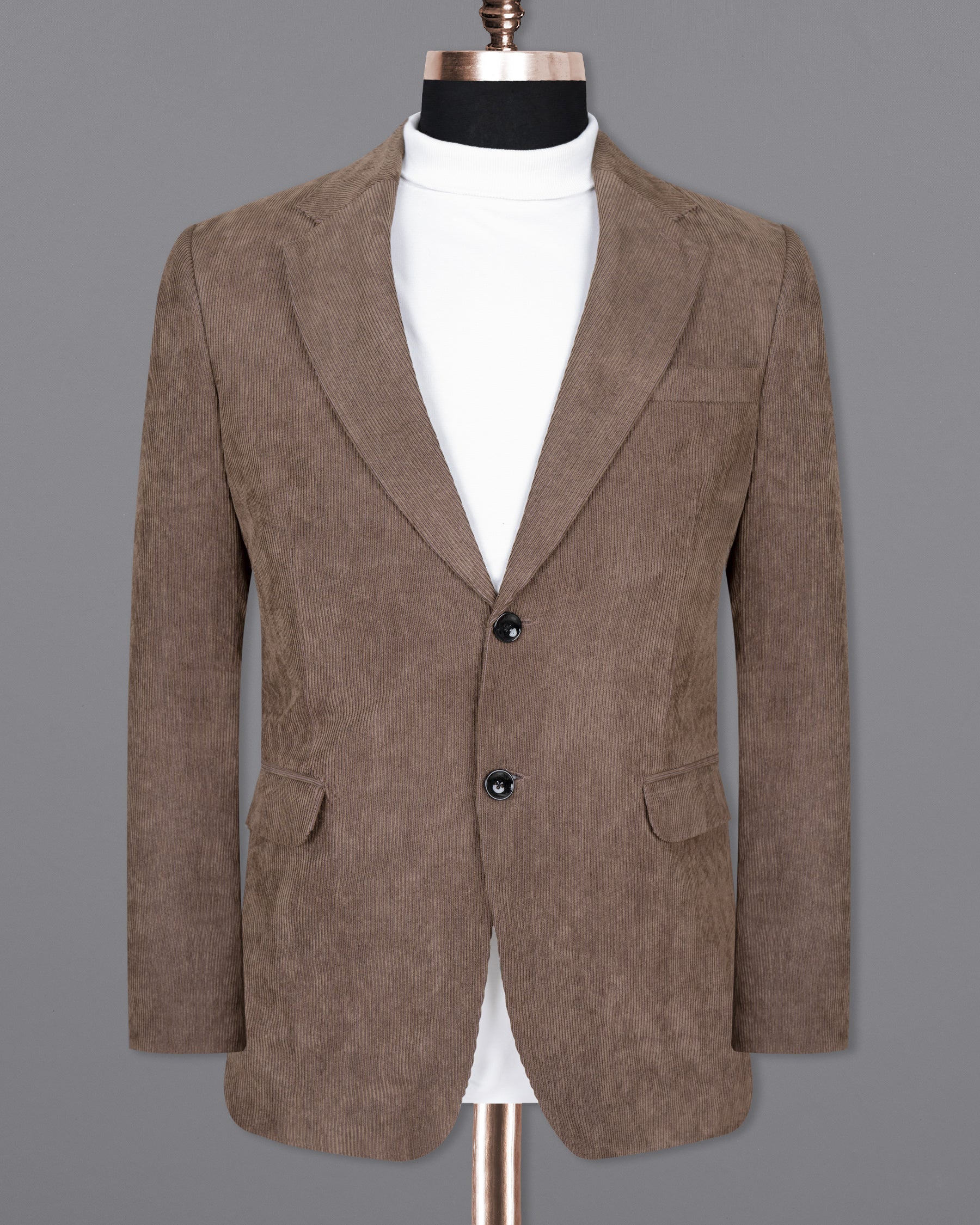 Sandstone Brown Striped Corduroy Premium Cotton Blazer BL1389-SB-36, BL1389-SB-38, BL1389-SB-40, BL1389-SB-42, BL1389-SB-44, BL1389-SB-46, BL1389-SB-48, BL1389-SB-50, BL1389-SB-52, BL1389-SB-54, BL1389-SB-56, BL1389-SB-58, BL1389-SB-60