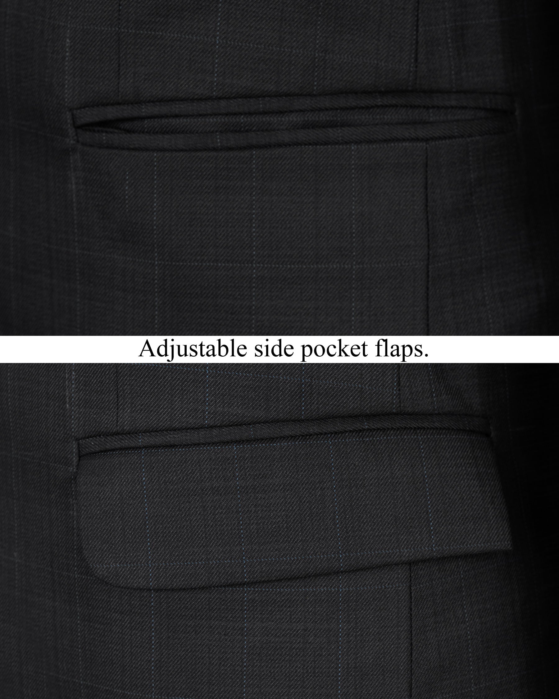 Log Cabin Black Subtle Plaid Wool Rich Blazer BL1393-SBP-36, BL1393-SBP-38, BL1393-SBP-40, BL1393-SBP-42, BL1393-SBP-44, BL1393-SBP-46, BL1393-SBP-48, BL1393-SBP-50, BL1393-SBP-52, BL1393-SBP-54, BL1393-SBP-56, BL1393-SBP-58, BL1393-SBP-60