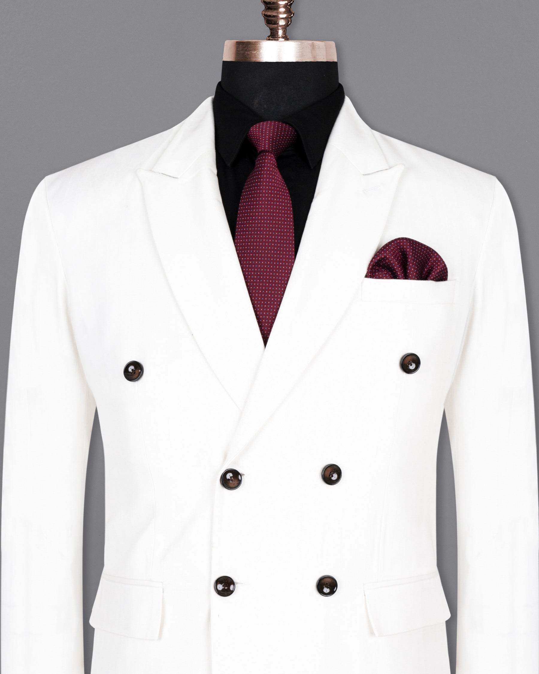 Bright White Subtle Striped  Double Breasted Premium Cotton Blazer BL1395-DB-36, BL1395-DB-38, BL1395-DB-40, BL1395-DB-42, BL1395-DB-44, BL1395-DB-46, BL1395-DB-48, BL1395-DB-50, BL1395-DB-52, BL1395-DB-54, BL1395-DB-56, BL1395-DB-58, BL1395-DB-60