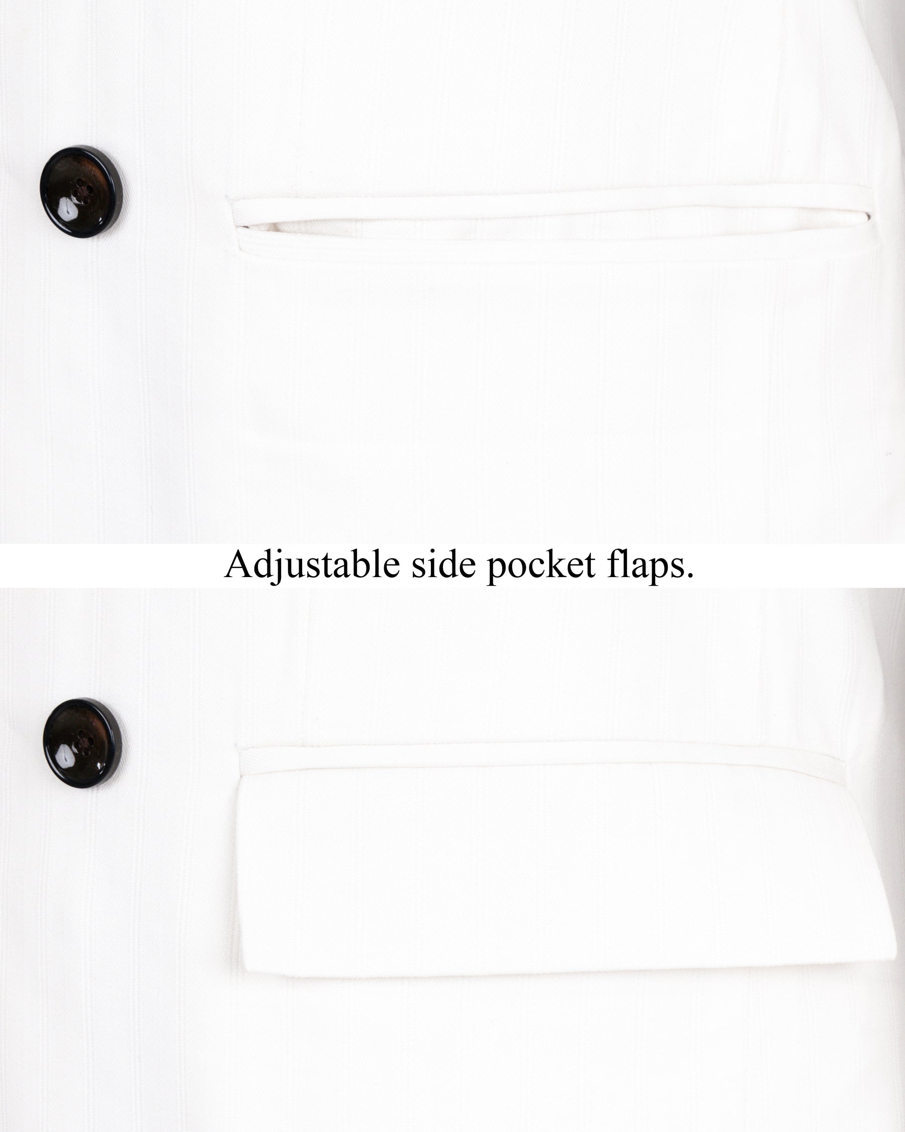 Bright White Subtle Striped  Double Breasted Premium Cotton Blazer BL1395-DB-36, BL1395-DB-38, BL1395-DB-40, BL1395-DB-42, BL1395-DB-44, BL1395-DB-46, BL1395-DB-48, BL1395-DB-50, BL1395-DB-52, BL1395-DB-54, BL1395-DB-56, BL1395-DB-58, BL1395-DB-60