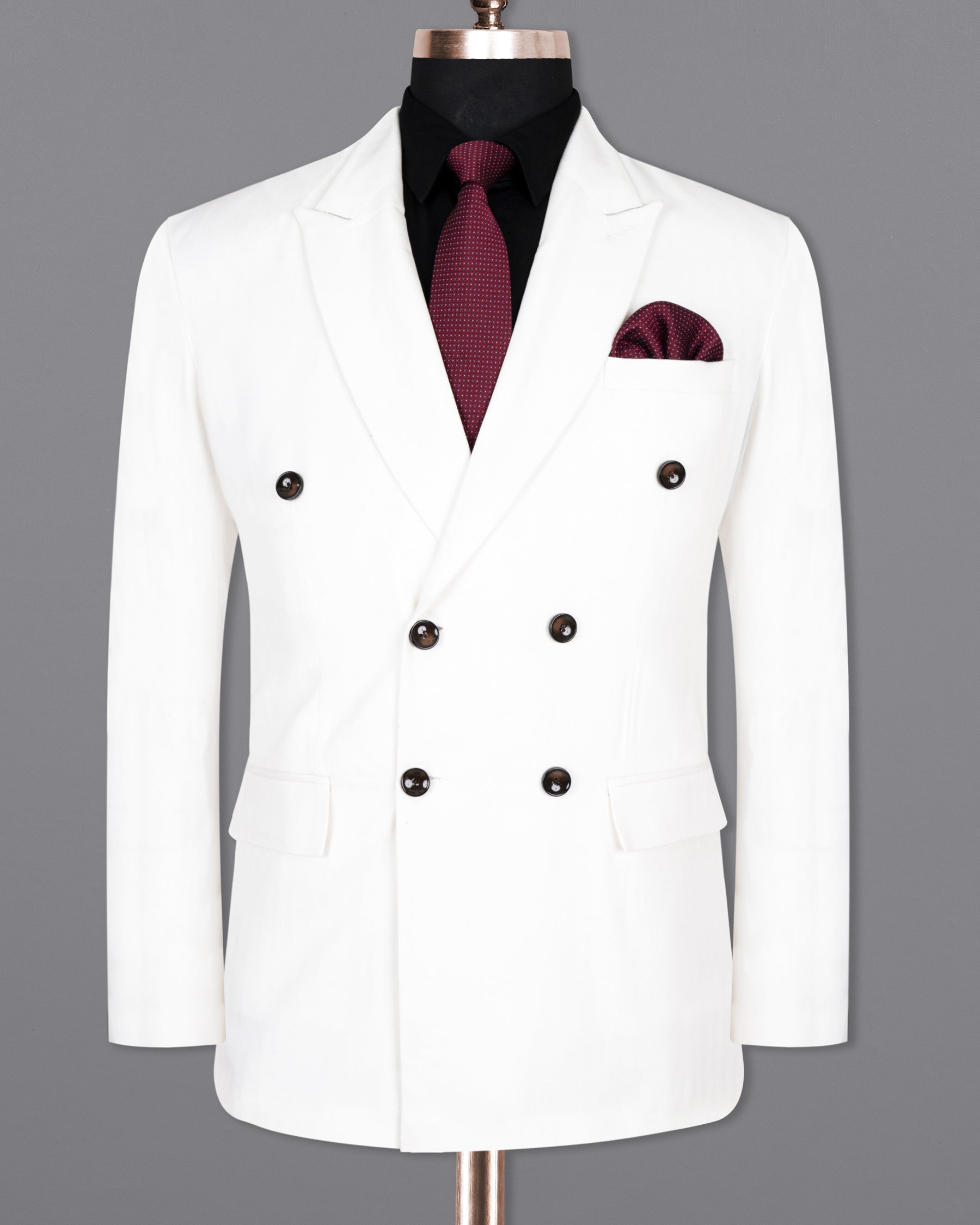 Bright White Subtle Striped  Double Breasted Premium Cotton Blazer BL1395-DB-36, BL1395-DB-38, BL1395-DB-40, BL1395-DB-42, BL1395-DB-44, BL1395-DB-46, BL1395-DB-48, BL1395-DB-50, BL1395-DB-52, BL1395-DB-54, BL1395-DB-56, BL1395-DB-58, BL1395-DB-60