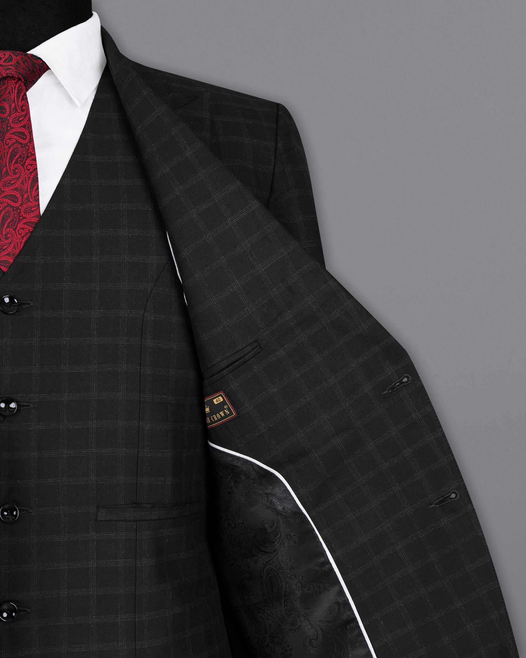 Bunker Black Windowpane Wool Rich Sports Blazer BL1396-SBP-D9-36, BL1396-SBP-D9-38, BL1396-SBP-D9-40, BL1396-SBP-D9-42, BL1396-SBP-D9-44, BL1396-SBP-D9-46, BL1396-SBP-D9-48, BL1396-SBP-D9-50, BL1396-SBP-D9-52, BL1396-SBP-D9-54, BL1396-SBP-D9-56, BL1396-SBP-D9-58, BL1396-SBP-D9-60