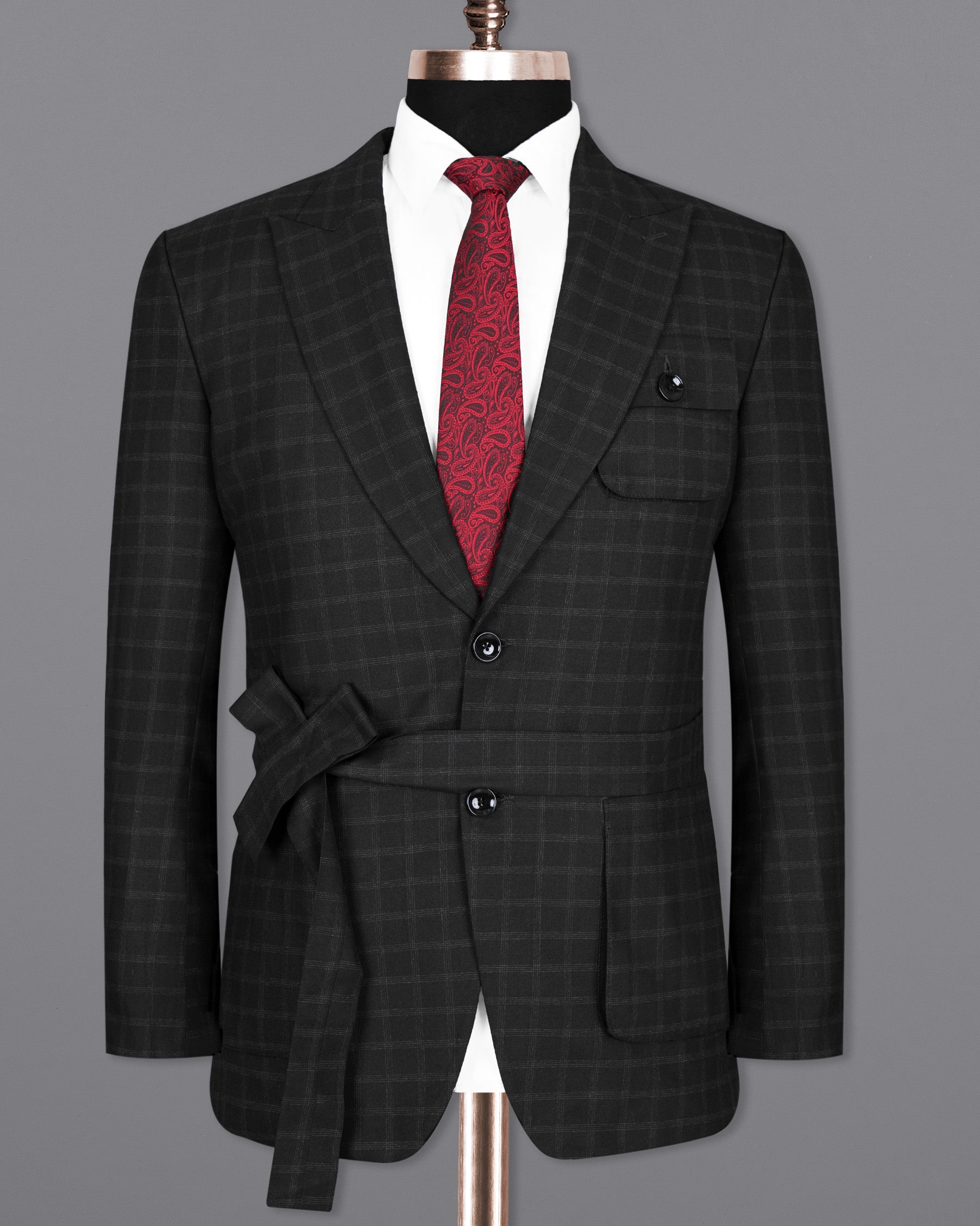 Bunker Black Windowpane Wool Rich Sports Blazer