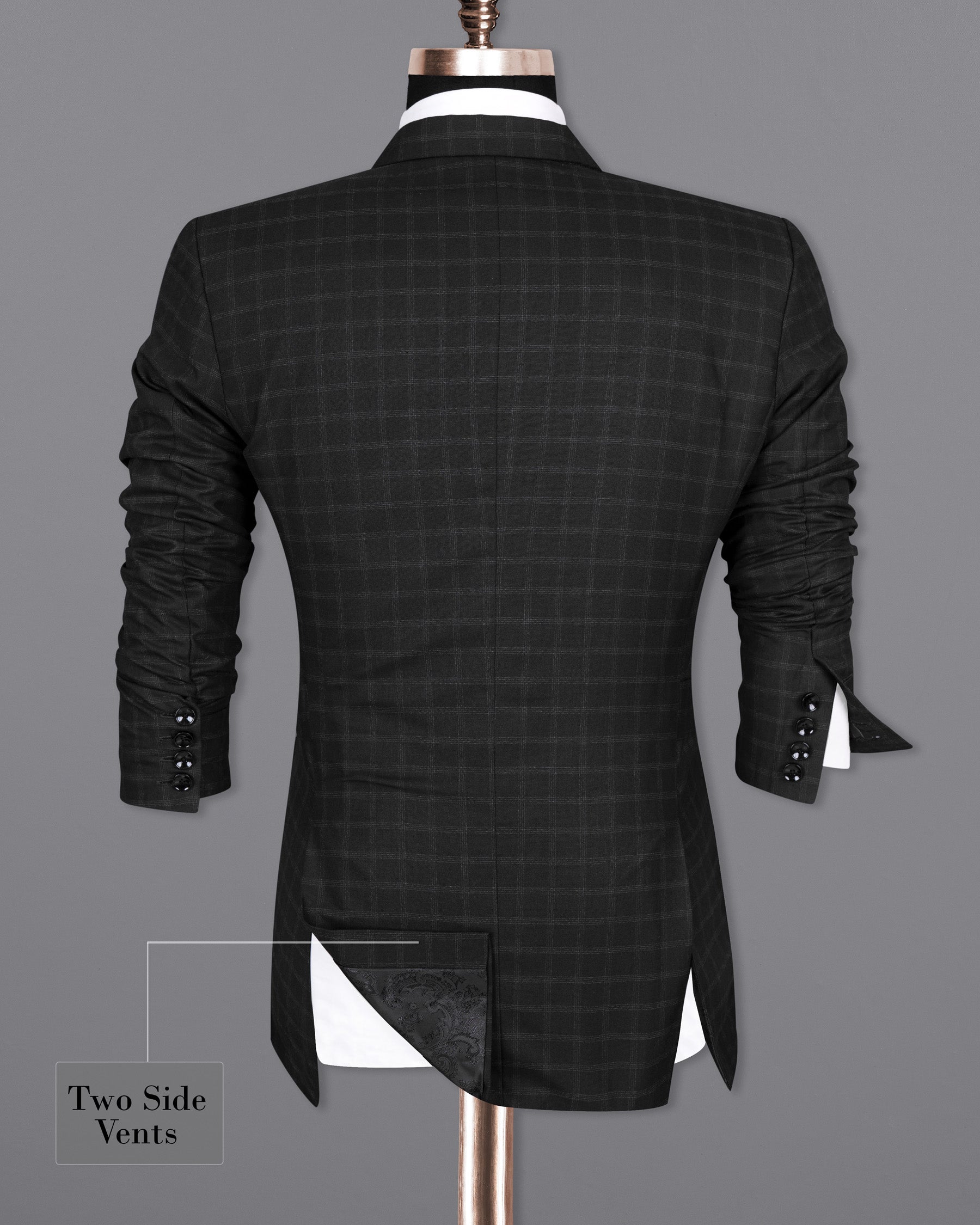 Bunker Black Windowpane Wool Rich Sports Blazer BL1396-SBP-D9-36, BL1396-SBP-D9-38, BL1396-SBP-D9-40, BL1396-SBP-D9-42, BL1396-SBP-D9-44, BL1396-SBP-D9-46, BL1396-SBP-D9-48, BL1396-SBP-D9-50, BL1396-SBP-D9-52, BL1396-SBP-D9-54, BL1396-SBP-D9-56, BL1396-SBP-D9-58, BL1396-SBP-D9-60