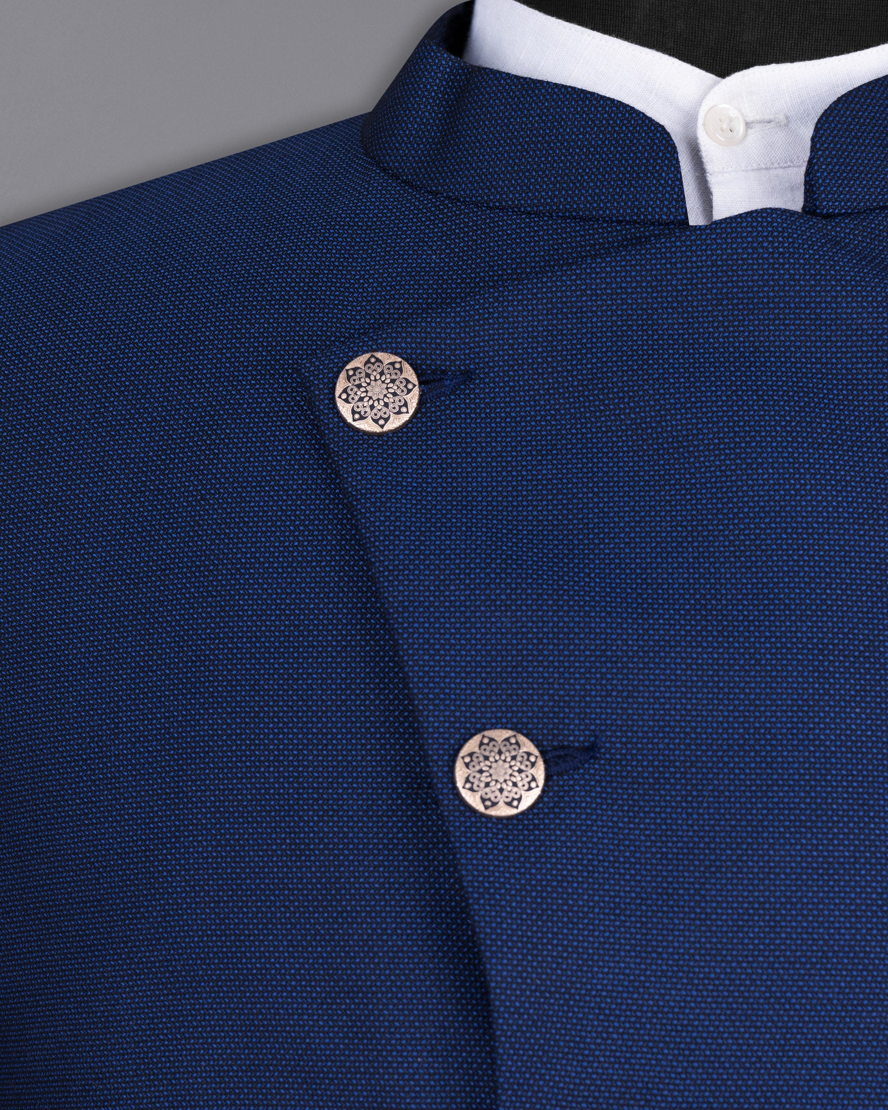 Royal Blue Cross Button Bandhgala Wool rich Blazer BL1406-CBG-36, BL1406-CBG-38, BL1406-CBG-40, BL1406-CBG-42, BL1406-CBG-44, BL1406-CBG-46, BL1406-CBG-48, BL1406-CBG-50, BL1406-CBG-52, BL1406-CBG-54, BL1406-CBG-56, BL1406-CBG-58, BL1406-CBG-60