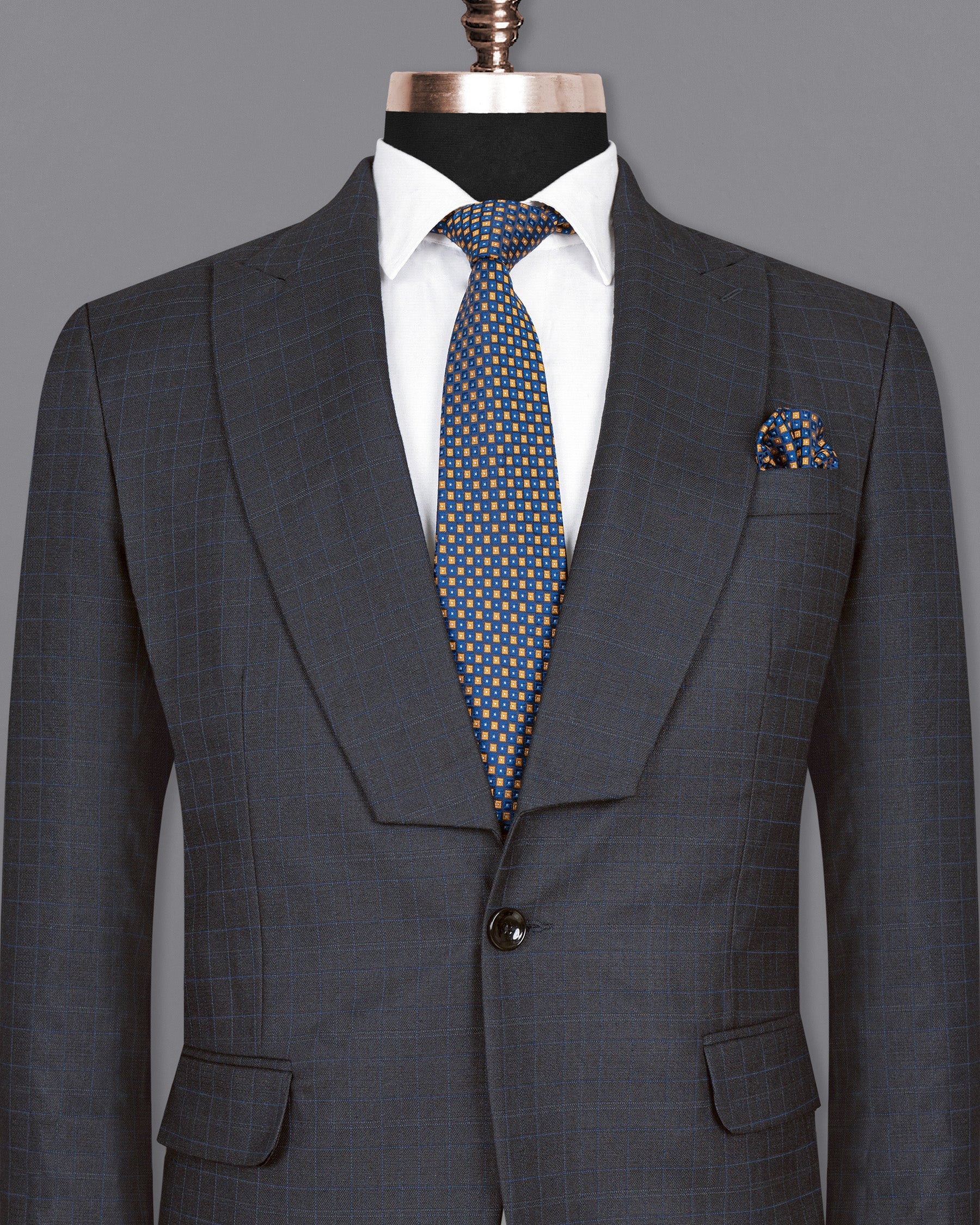 Mine Shaft Grey Plaid Wool Rich Blazer BL1422-D24-36, BL1422-D24-38, BL1422-D24-40, BL1422-D24-42, BL1422-D24-44, BL1422-D24-46, BL1422-D24-48, BL1422-D24-50, BL1422-D24-52, BL1422-D24-54, BL1422-D24-56, BL1422-D24-58, BL1422-D24-60