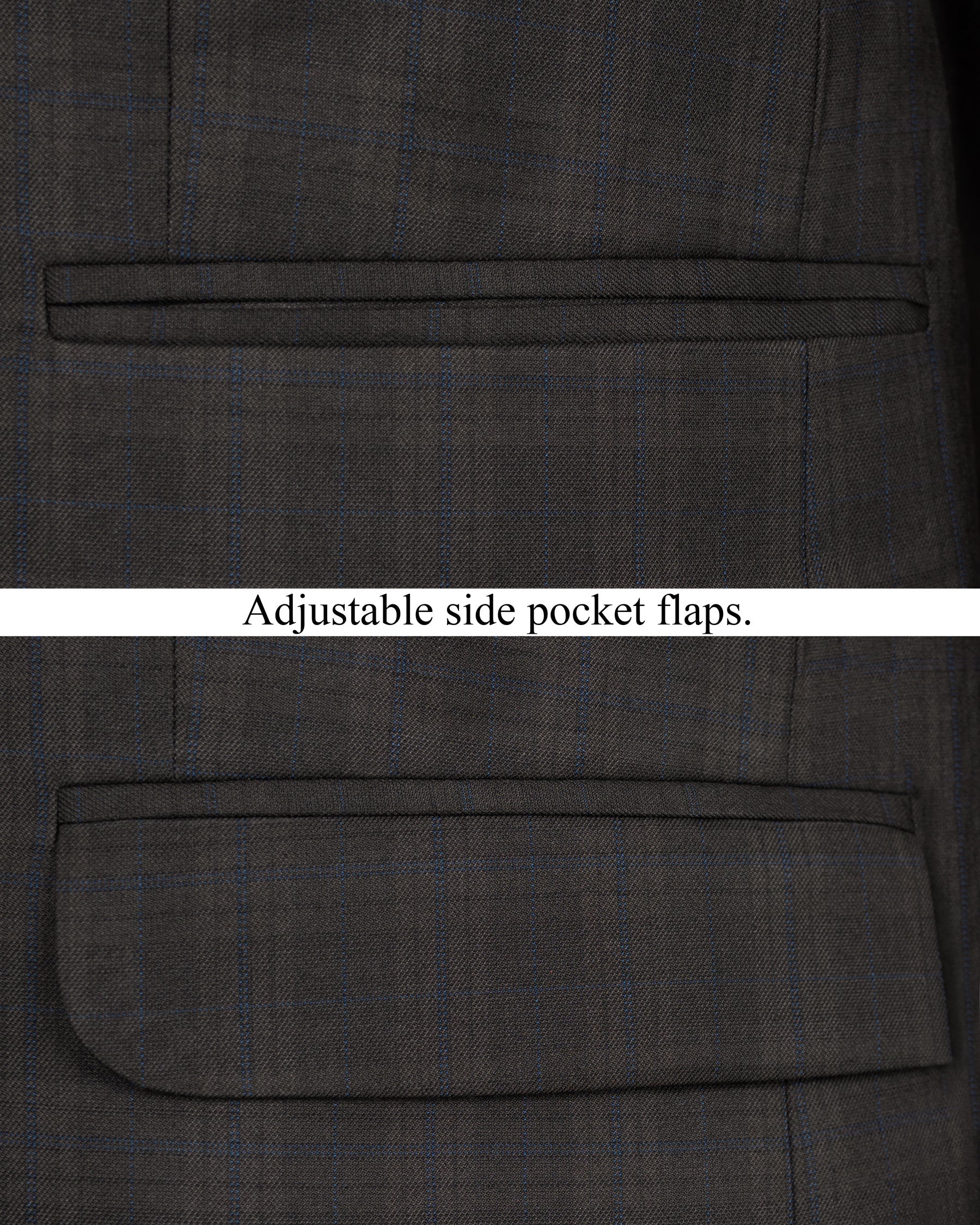 Thunder brown Plaid Cross Buttoned Bandhgala Wool Rich Blazer BL1424-CBG-36, BL1424-CBG-38, BL1424-CBG-40, BL1424-CBG-42, BL1424-CBG-44, BL1424-CBG-46, BL1424-CBG-48, BL1424-CBG-50, BL1424-CBG-52, BL1424-CBG-54, BL1424-CBG-56, BL1424-CBG-58, BL1424-CBG-60