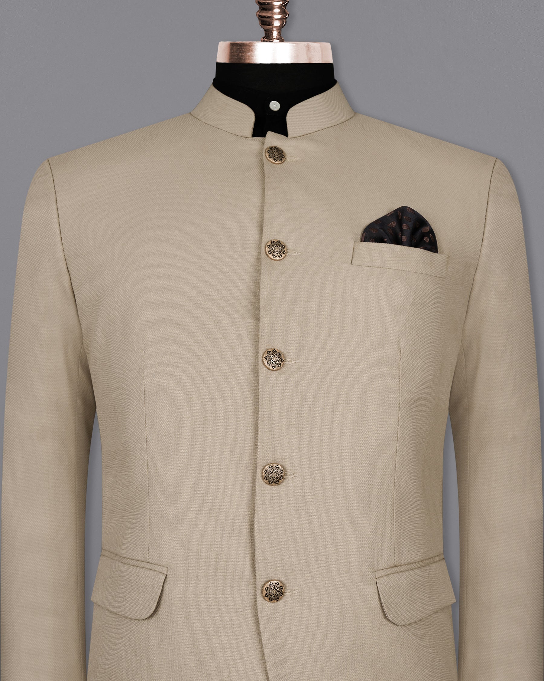 Malta Cream Bandhgala Wool Rich Blazer BL1425-BG-36, BL1425-BG-38, BL1425-BG-40, BL1425-BG-42, BL1425-BG-44, BL1425-BG-46, BL1425-BG-48, BL1425-BG-50, BL1425-BG-52, BL1425-BG-54, BL1425-BG-56, BL1425-BG-58, BL1425-BG-60