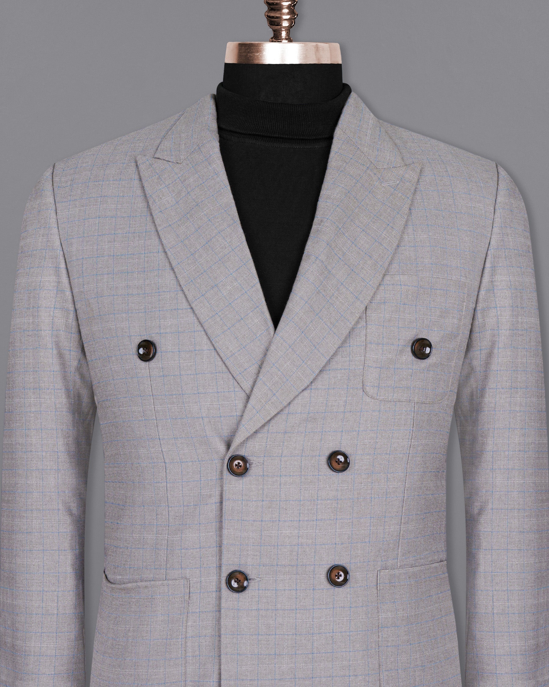 Pale Slate Plaid Double-breasted Woolrich Sports Blazer BL1436-DB-PP-36,BL1436-DB-PP-38,BL1436-DB-PP-40,BL1436-DB-PP-42,BL1436-DB-PP-44,BL1436-DB-PP-46,BL1436-DB-PP-48,BL1436-DB-PP-50,BL1436-DB-PP-52,BL1436-DB-PP-54,BL1436-DB-PP-56,BL1436-DB-PP-58,BL1436-DB-PP-60