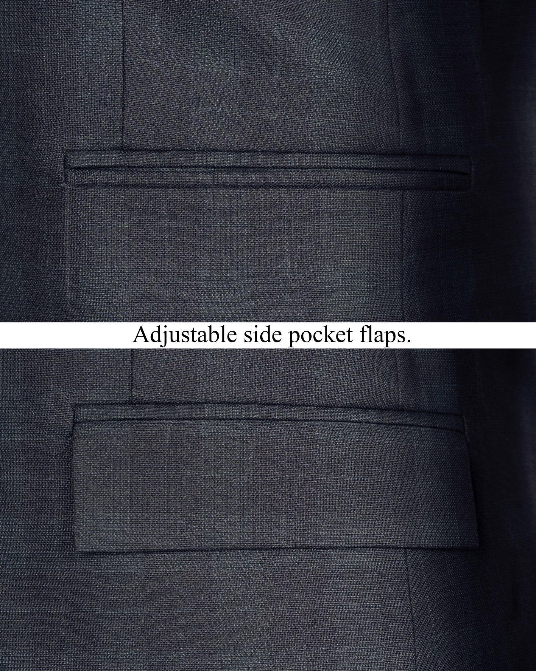 Navy Plaid Cross Buttoned Wool Rich Bandhgala Blazer BL1447-CBG2-36,BL1447-CBG2-38,BL1447-CBG2-40,BL1447-CBG2-42,BL1447-CBG2-44,BL1447-CBG2-46,BL1447-CBG2-48,BL1447-CBG2-50,BL1447-CBG2-52,BL1447-CBG2-54,BL1447-CBG2-56,BL1447-CBG2-58,BL1447-CBG2-60