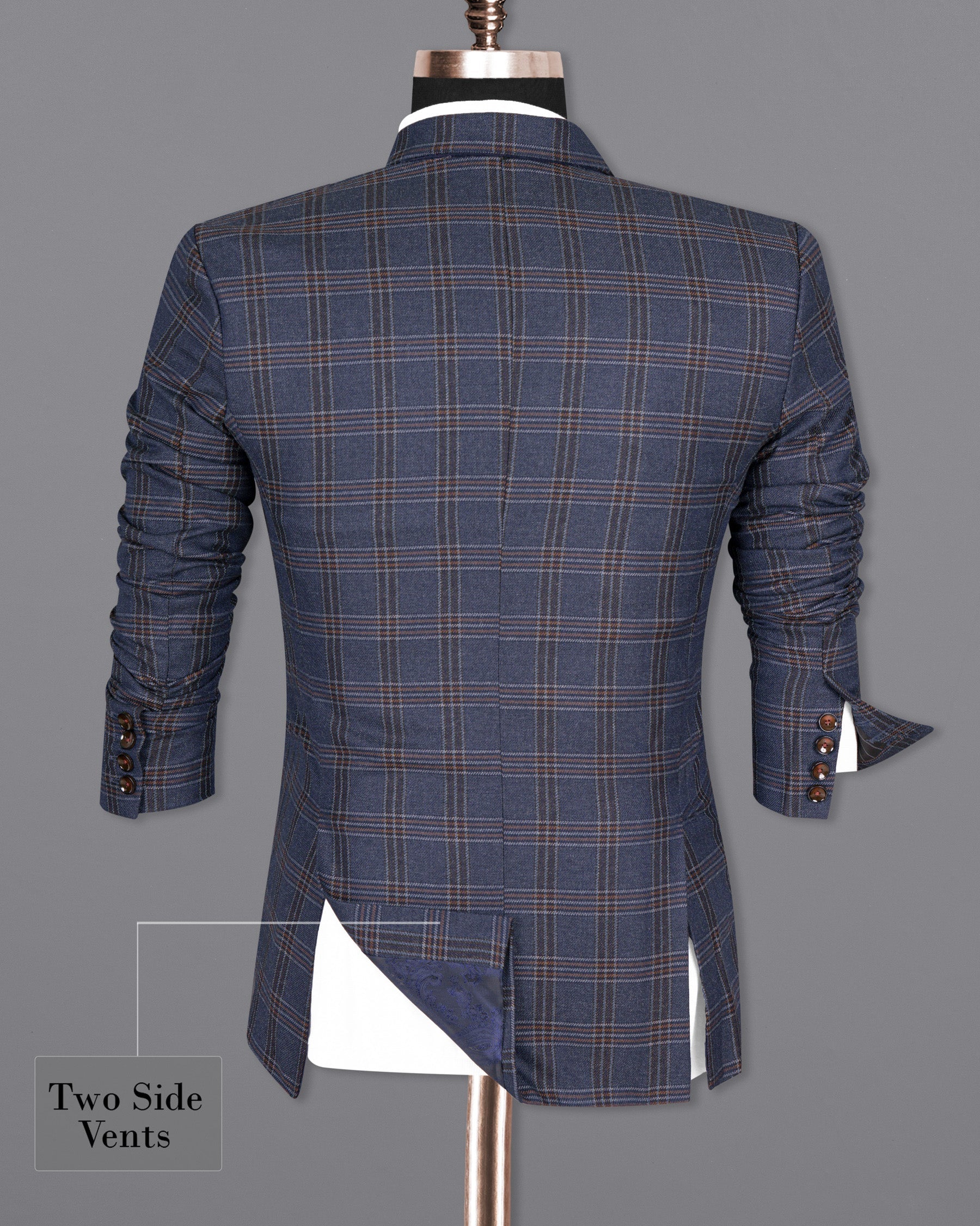 Licorice Blue Plaid heavyweight tweed Wool Rich Double Breasted Blazer  BL1453-DB-PP-36,BL1453-DB-PP-38,BL1453-DB-PP-40,BL1453-DB-PP-42,BL1453-DB-PP-44,BL1453-DB-PP-46,BL1453-DB-PP-48,BL1453-DB-PP-50,BL1453-DB-PP-52,BL1453-DB-PP-54,BL1453-DB-PP-56,BL1453-DB-PP-58,BL1453-DB-PP-60