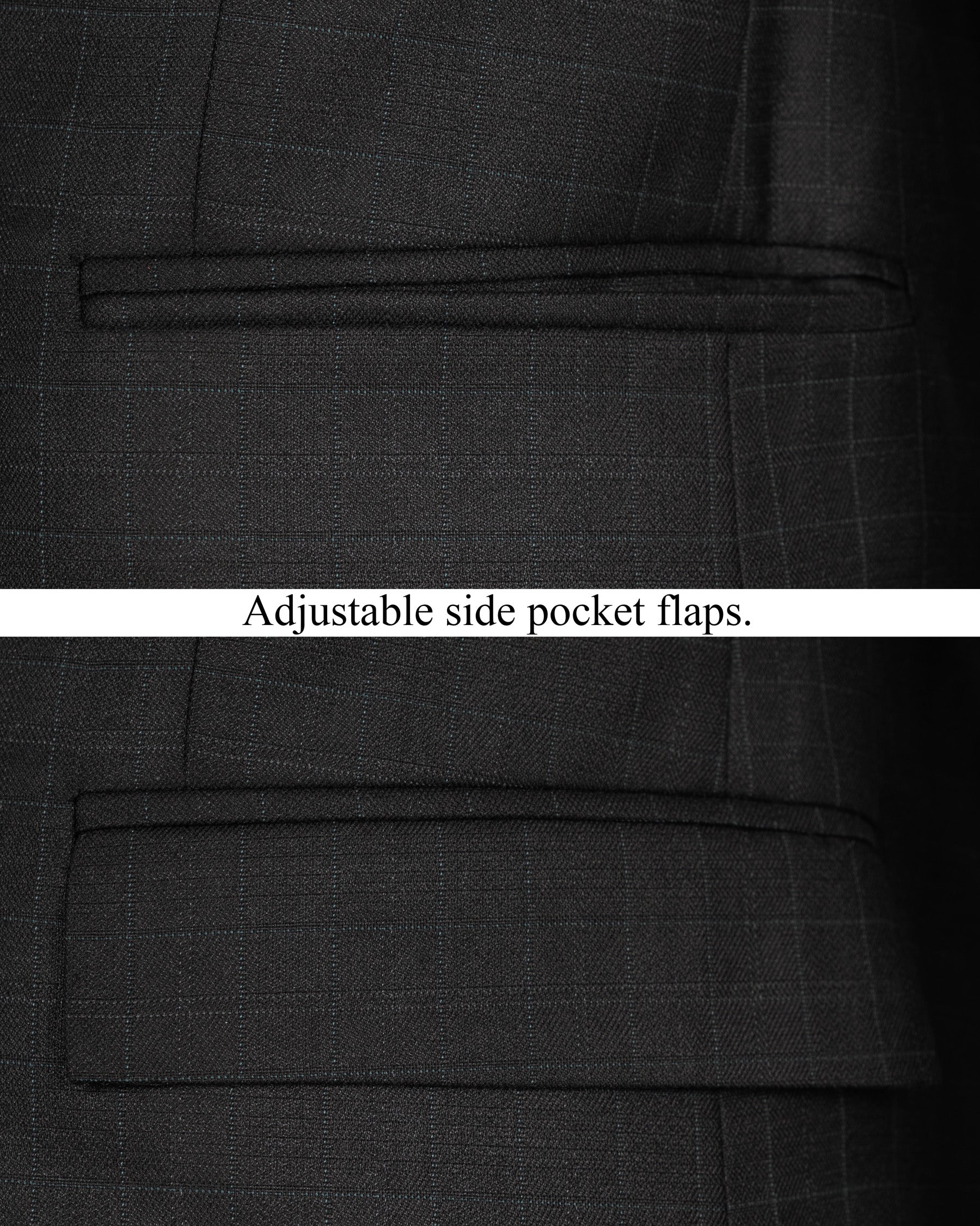 Jade Black Plaid Wool Rich Blazer BL1463-D24-36,BL1463-D24-38,BL1463-D24-40,BL1463-D24-42,BL1463-D24-44,BL1463-D24-46,BL1463-D24-48,BL1463-D24-50,BL1463-D24-52,BL1463-D24-54,BL1463-D24-56,BL1463-D24-58,BL1463-D24-60