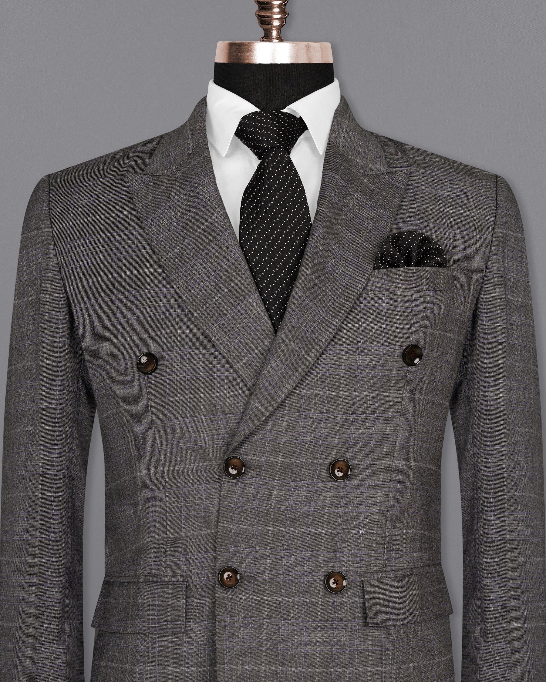 Chicago Grey Windowpane Woolrich Double Breasted Blazer BL1480-D22-36,BL1480-DB-38,BL1480-DB-40,BL1480-DB-42,BL1480-DB-44,BL1480-DB-46,BL1480-DB-48,BL1480-DB-50,BL1480-DB-52,BL1480-DB-54,BL1480-DB-56,BL1480-DB-58,BL1480-DB-60