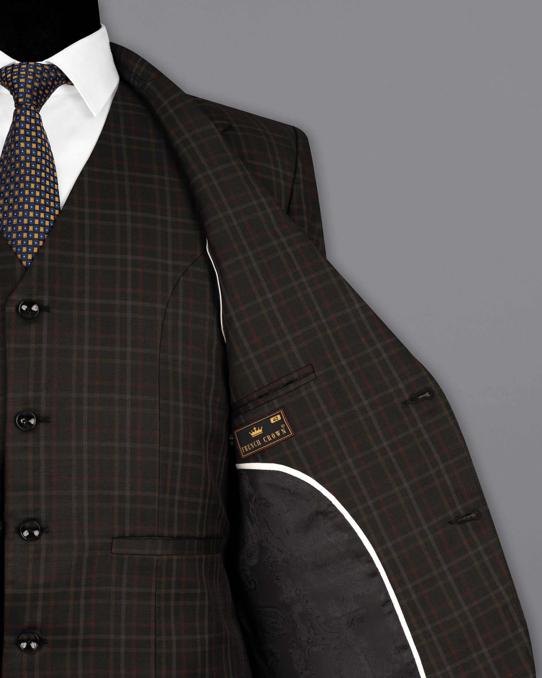 Zeus Black Plaid Wool Rich Blazer BL1494-SB-36, BL1494-SB-38, BL1494-SB-40, BL1494-SB-42, BL1494-SB-44, BL1494-SB-46, BL1494-SB-48, BL1494-SB-50, BL1494-SB-52, BL1494-SB-54, BL1494-SB-56, BL1494-SB-58, BL1494-SB-60