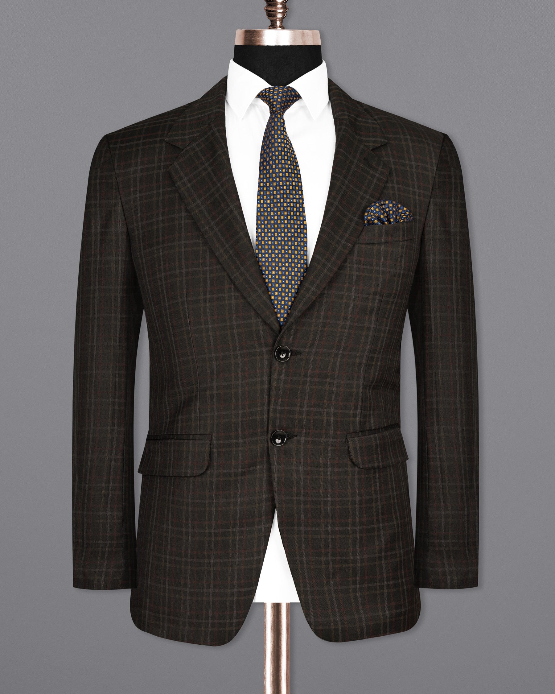 Zeus Black Plaid Wool Rich Blazer BL1494-SB-36, BL1494-SB-38, BL1494-SB-40, BL1494-SB-42, BL1494-SB-44, BL1494-SB-46, BL1494-SB-48, BL1494-SB-50, BL1494-SB-52, BL1494-SB-54, BL1494-SB-56, BL1494-SB-58, BL1494-SB-60