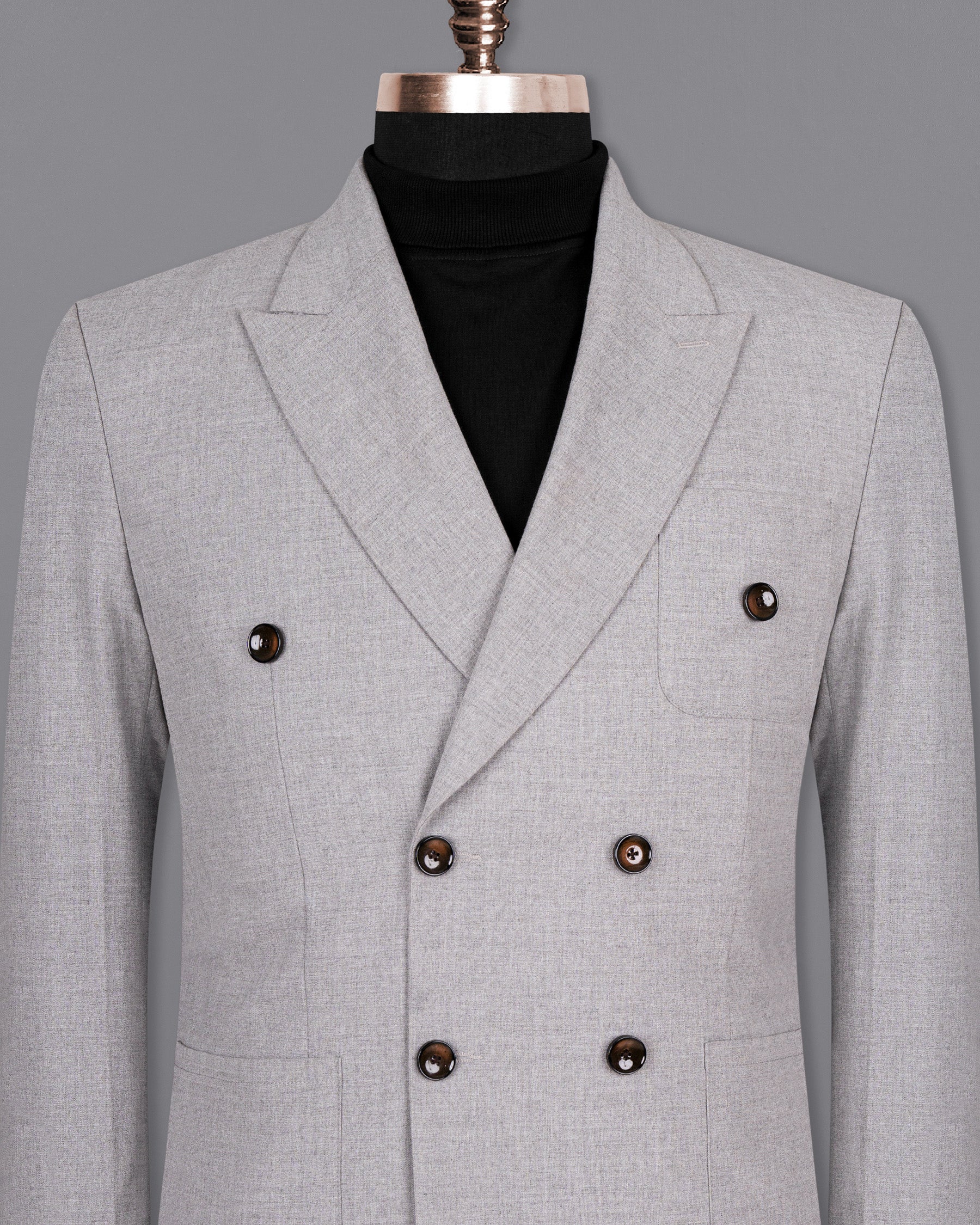 French Gray Double-Breasted Wool Rich Sport Blazer BL1495-DB-PP-36, BL1495-DB-PP-38, BL1495-DB-PP-40, BL1495-DB-PP-42, BL1495-DB-PP-44, BL1495-DB-PP-46, BL1495-DB-PP-48, BL1495-DB-PP-50, BL1495-DB-PP-52, BL1495-DB-PP-54, BL1495-DB-PP-56, BL1495-DB-PP-58, BL1495-DB-PP-60