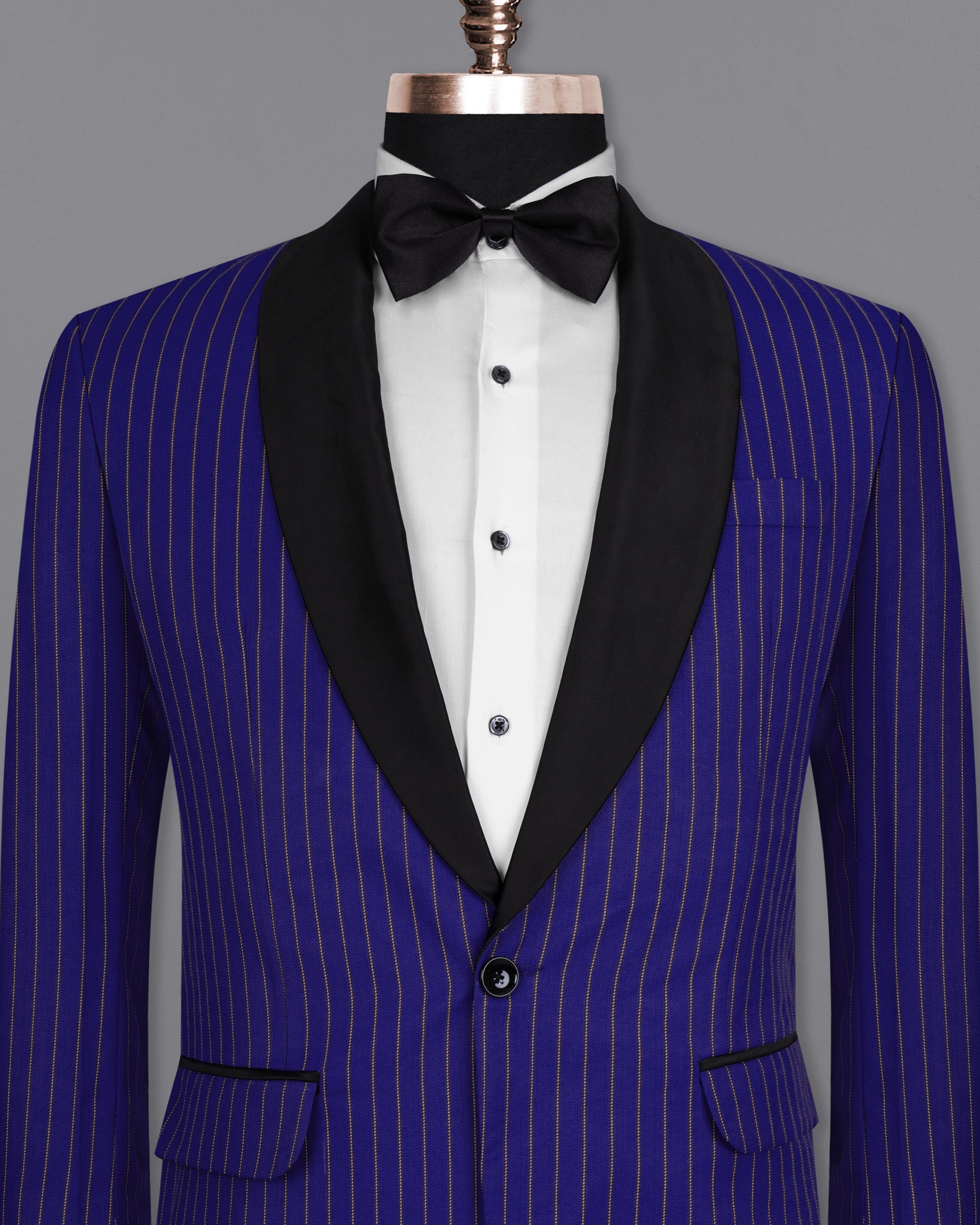 Violet Striped Wool Rich Tuxedo Blazer BL1502-BKL-36, BL1502-BKL-38, BL1502-BKL-40, BL1502-BKL-42, BL1502-BKL-44, BL1502-BKL-46, BL1502-BKL-48, BL1502-BKL-50, BL1502-BKL-52, BL1502-BKL-54, BL1502-BKL-56, BL1502-BKL-58, BL1502-BKL-60