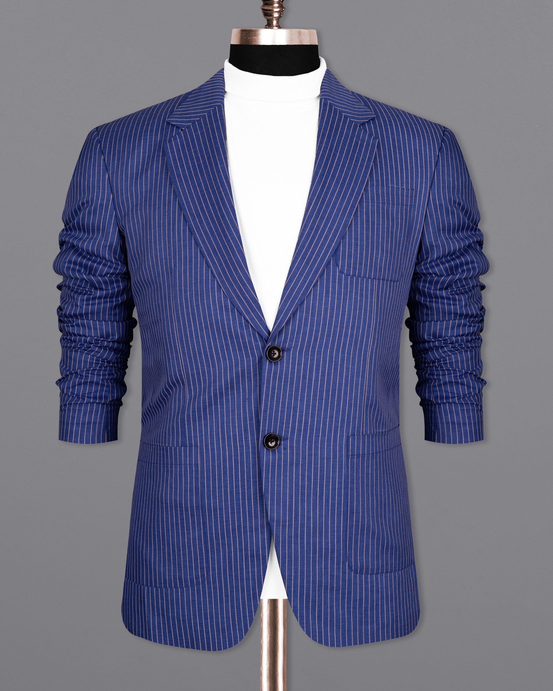 Governor Bay Blue Striped Wool Rich Sports Blazer BL1503-SB-PP-36, BL1503-SB-PP-38, BL1503-SB-PP-40, BL1503-SB-PP-42, BL1503-SB-PP-44, BL1503-SB-PP-46, BL1503-SB-PP-48, BL1503-SB-PP-50, BL1503-SB-PP-52, BL1503-SB-PP-54, BL1503-SB-PP-56, BL1503-SB-PP-58, BL1503-SB-PP-60