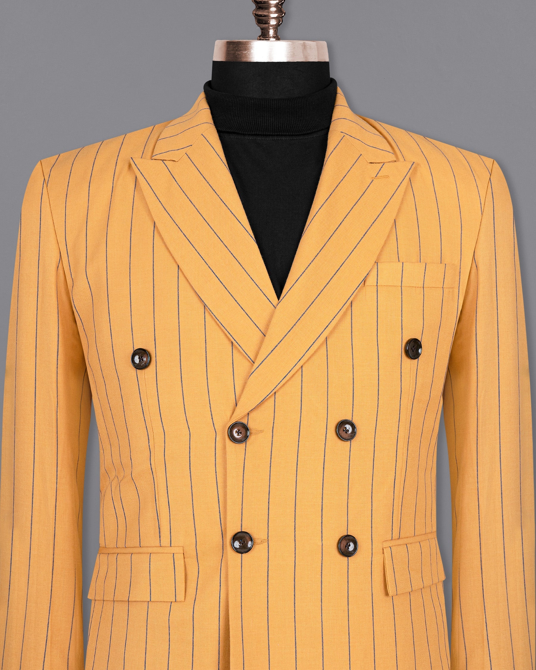 Sunshade Orange Striped Wool Rich Double Breasted Blazer BL1509-DB-36, BL1509-DB-38, BL1509-DB-40, BL1509-DB-42, BL1509-DB-44, BL1509-DB-46, BL1509-DB-48, BL1509-DB-50, BL1509-DB-52, BL1509-DB-54, BL1509-DB-56, BL1509-DB-58, BL1509-DB-60