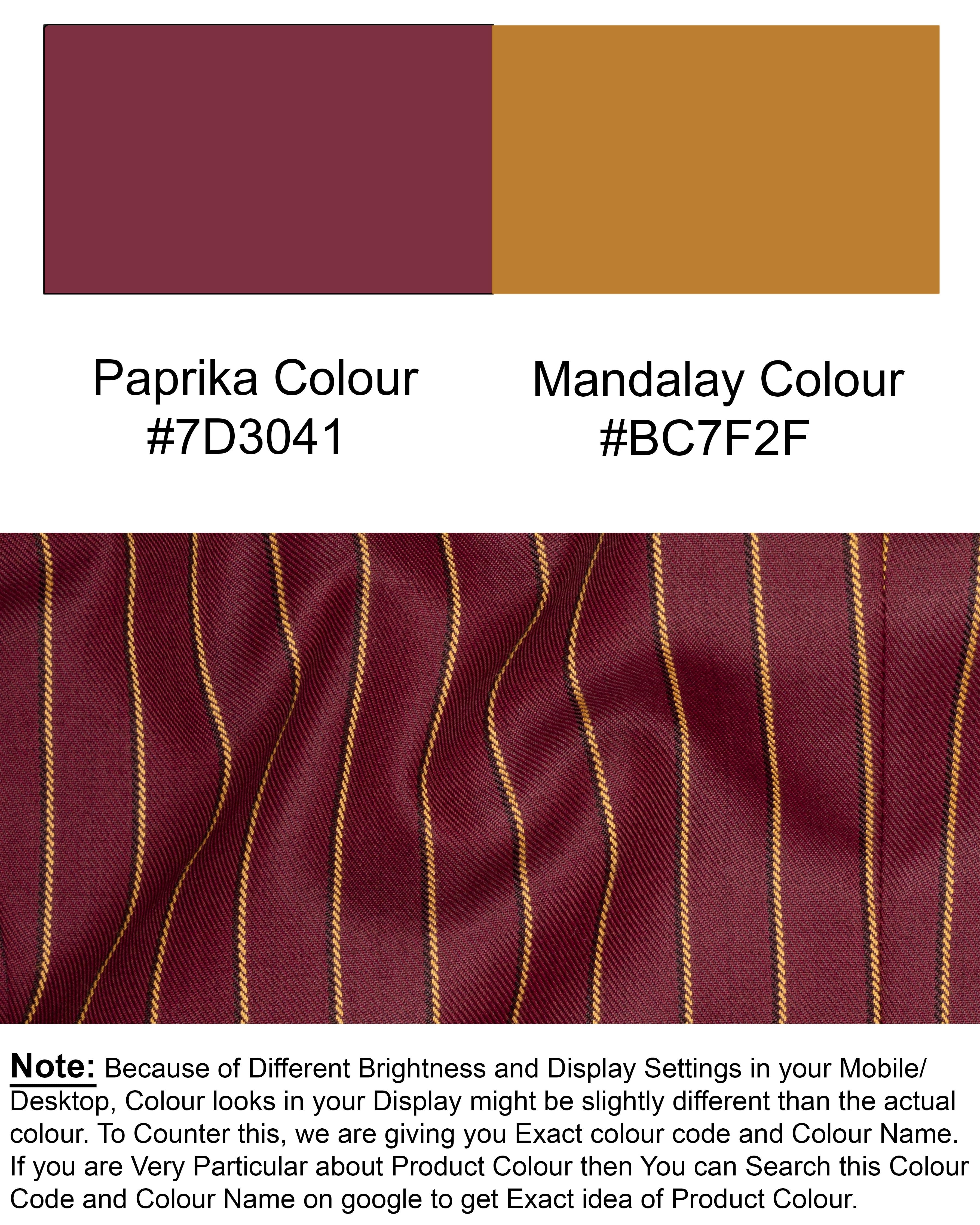 Paprika Maroon Striped Cross Button Wool Rich Bandhgala Blazer BL1517-CBG-36, BL1517-CBG-38, BL1517-CBG-40, BL1517-CBG-42, BL1517-CBG-44, BL1517-CBG-46, BL1517-CBG-48, BL1517-CBG-50, BL1517-CBG-52, BL1517-CBG-54, BL1517-CBG-56, BL1517-CBG-58, BL1517-CBG-60