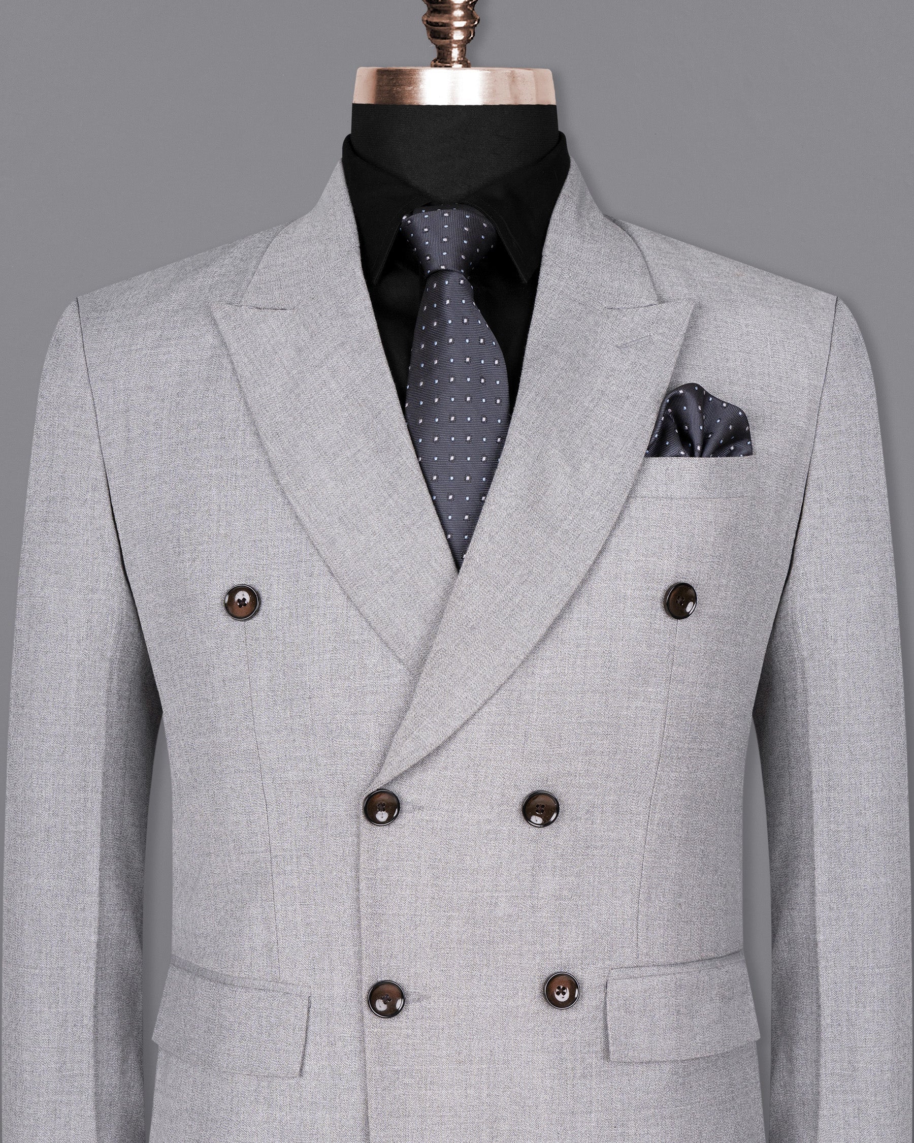 Silver Sand Grey Double-BreaBled Wool Rich Blazer BL1529-DB-36, BL1529-DB-38, BL1529-DB-40, BL1529-DB-42, BL1529-DB-44, BL1529-DB-46, BL1529-DB-48, BL1529-DB-50, BL1529-DB-52, BL1529-DB-54, BL1529-DB-56, BL1529-DB-58, BL1529-DB-60