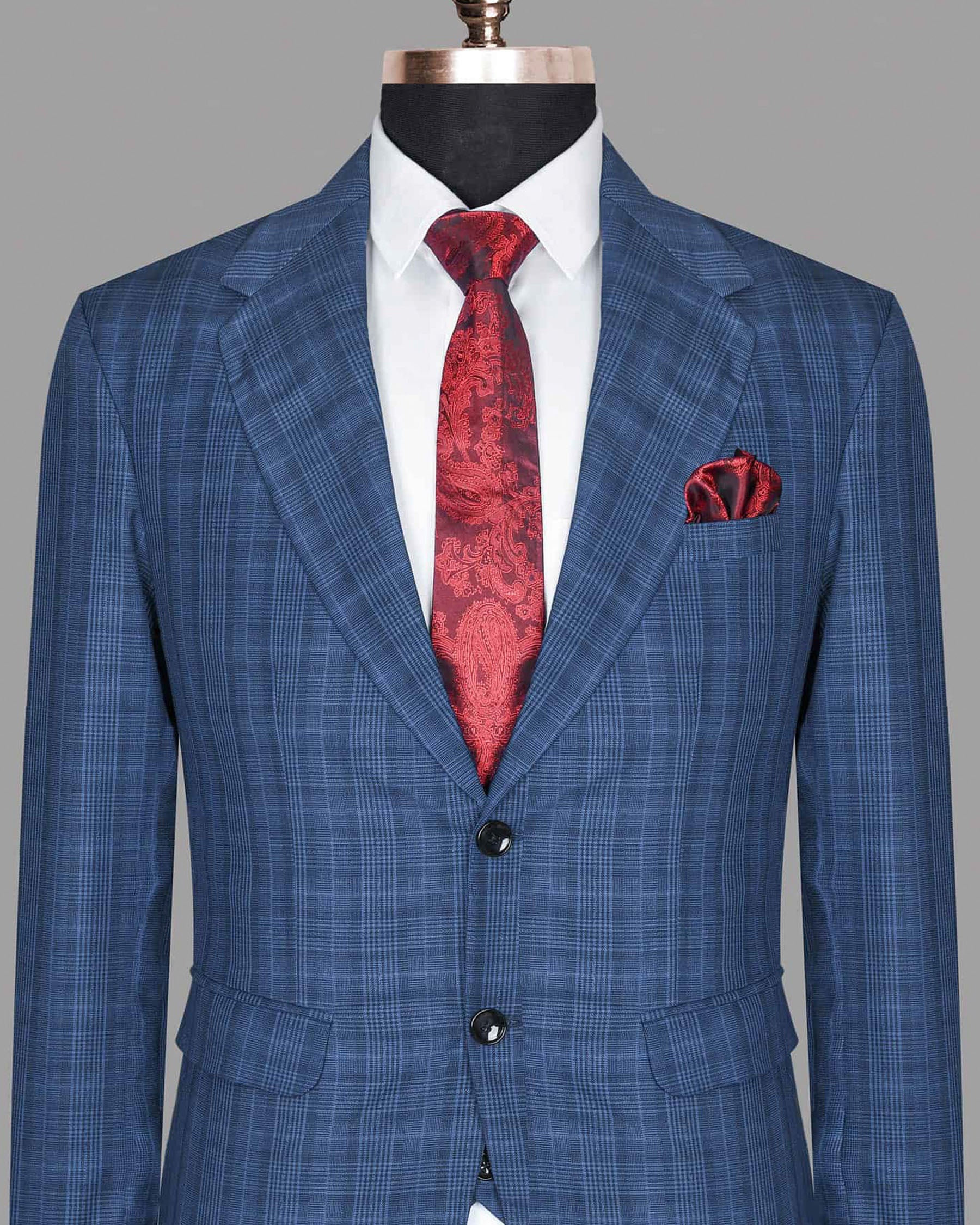 Royal Blue Plaid Blazer BL156SB-36, BL156SB-40, BL156SB-52, BL156SB-44, BL156SB-56, BL156SB-46, BL156SB-60, BL156SB-42, BL156SB-54, BL156SB-48, BL156SB-58, BL156SB-38, BL156SB-50