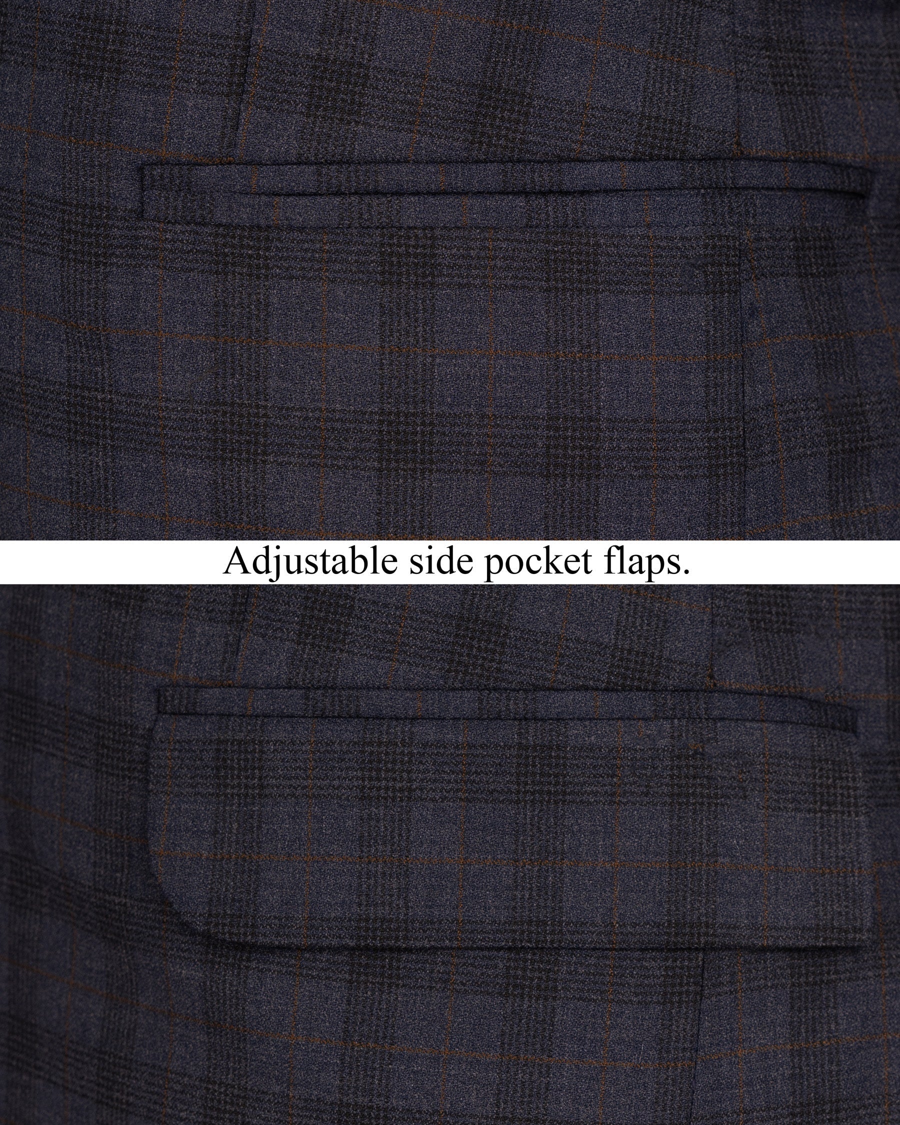 Navy Blue Plaid Wool Rich Blazer BL1563-SB-36, BL1563-SB-38, BL1563-SB-40, BL1563-SB-42, BL1563-SB-44, BL1563-SB-46, BL1563-SB-48, BL1563-SB-50, BL1563-SB-52, BL1563-SB-54, BL1563-SB-56, BL1563-SB-58, BL1563-SB-60