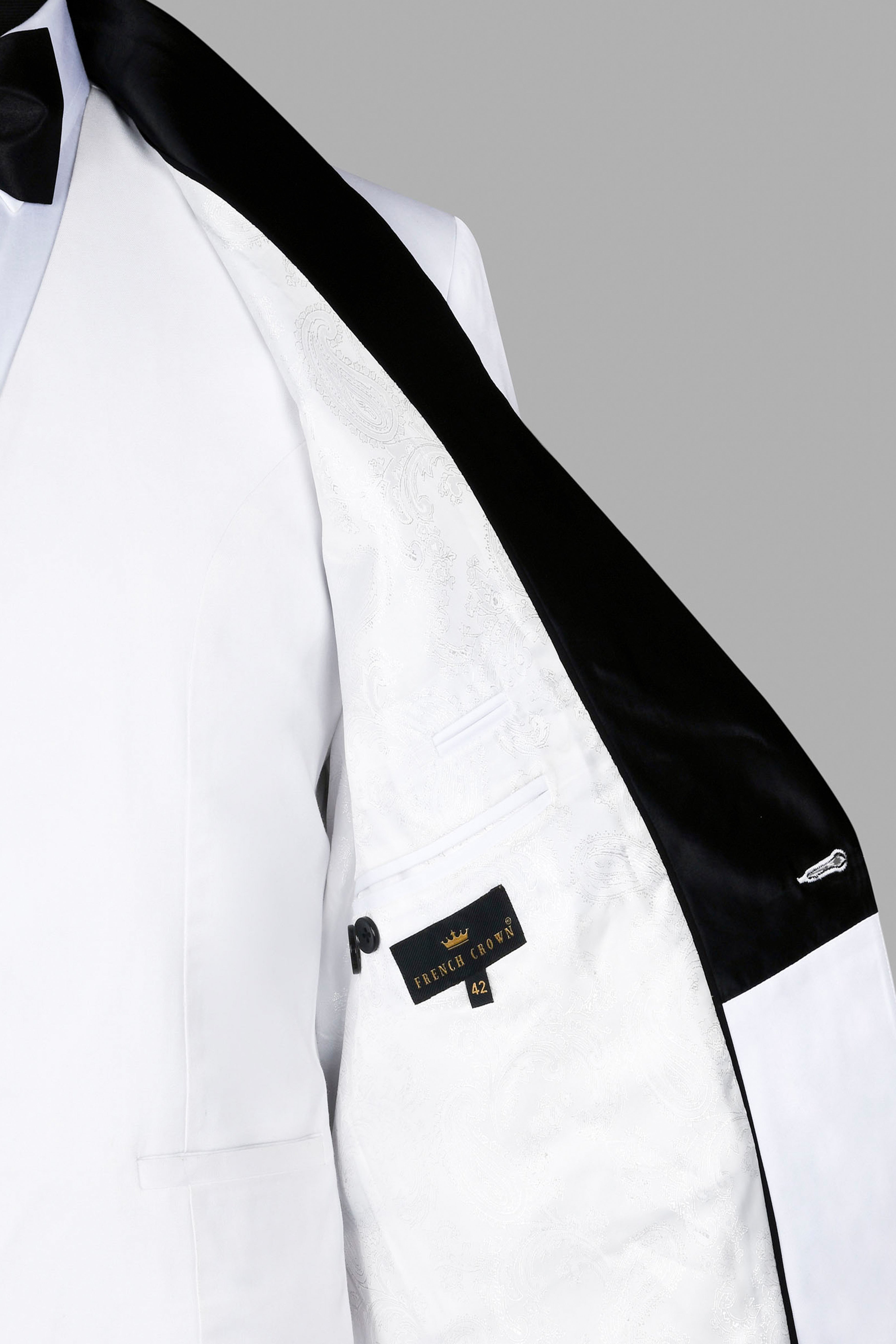 Bright White Subtle Sheen Tuxedo Blazer