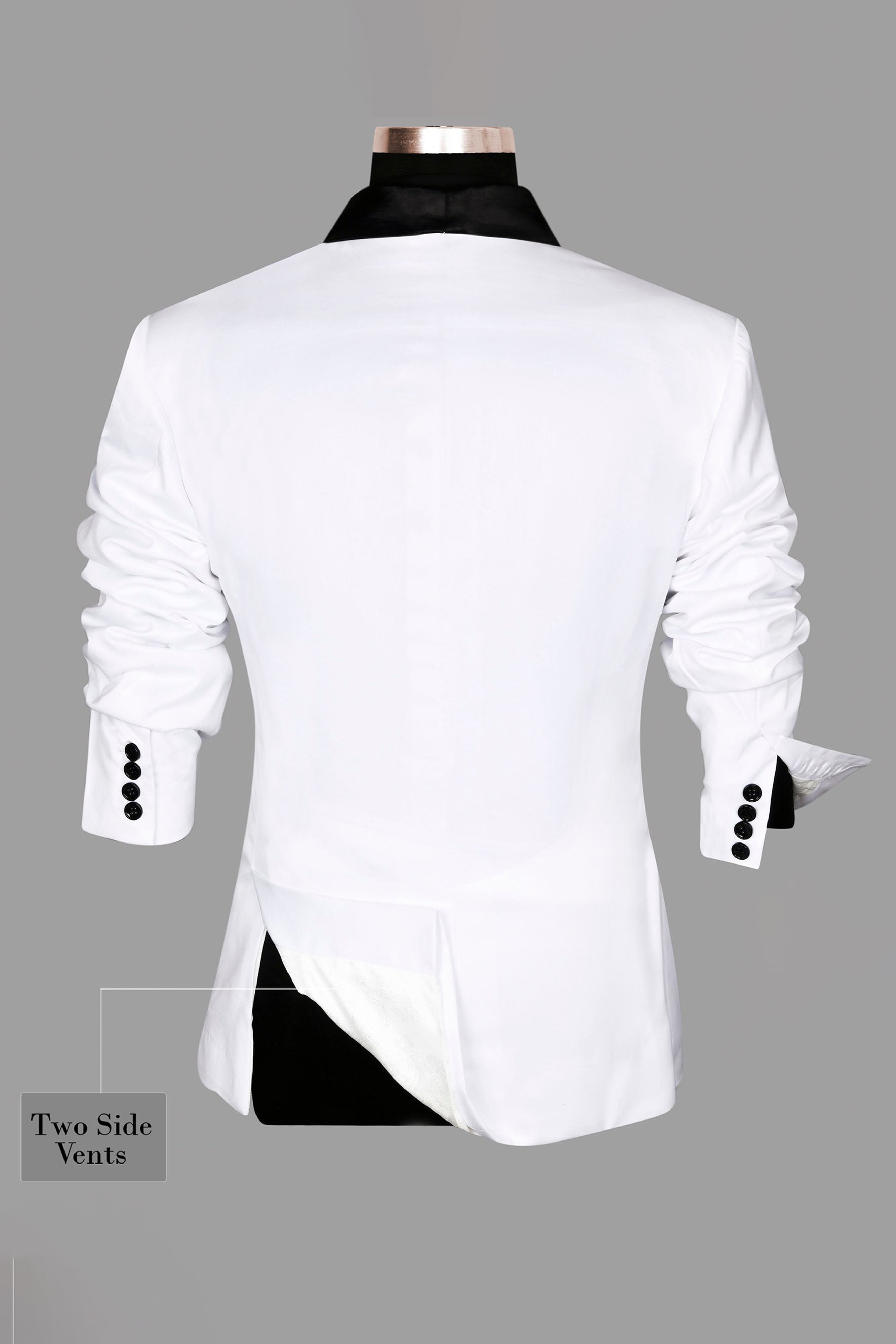 Bright White Subtle Sheen Tuxedo Blazer