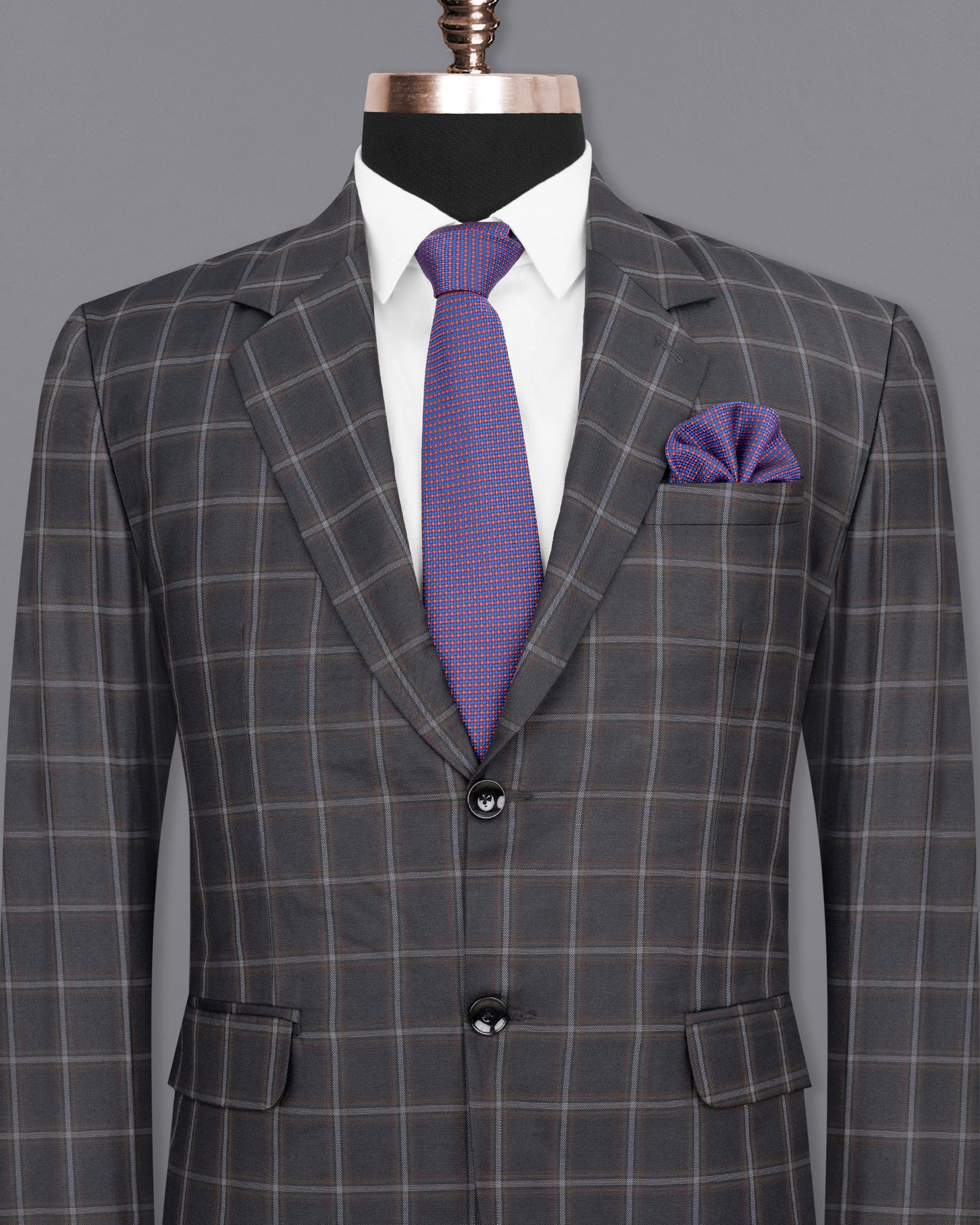 Tundora Gray windowpane Wool Rich Blazer BL1591-SB-36, BL1591-SB-38, BL1591-SB-40, BL1591-SB-42, BL1591-SB-44, BL1591-SB-46, BL1591-SB-48, BL1591-SB-50, BL1591-SB-52, BL1591-SB-54, BL1591-SB-56, BL1591-SB-58, BL1591-SB-60