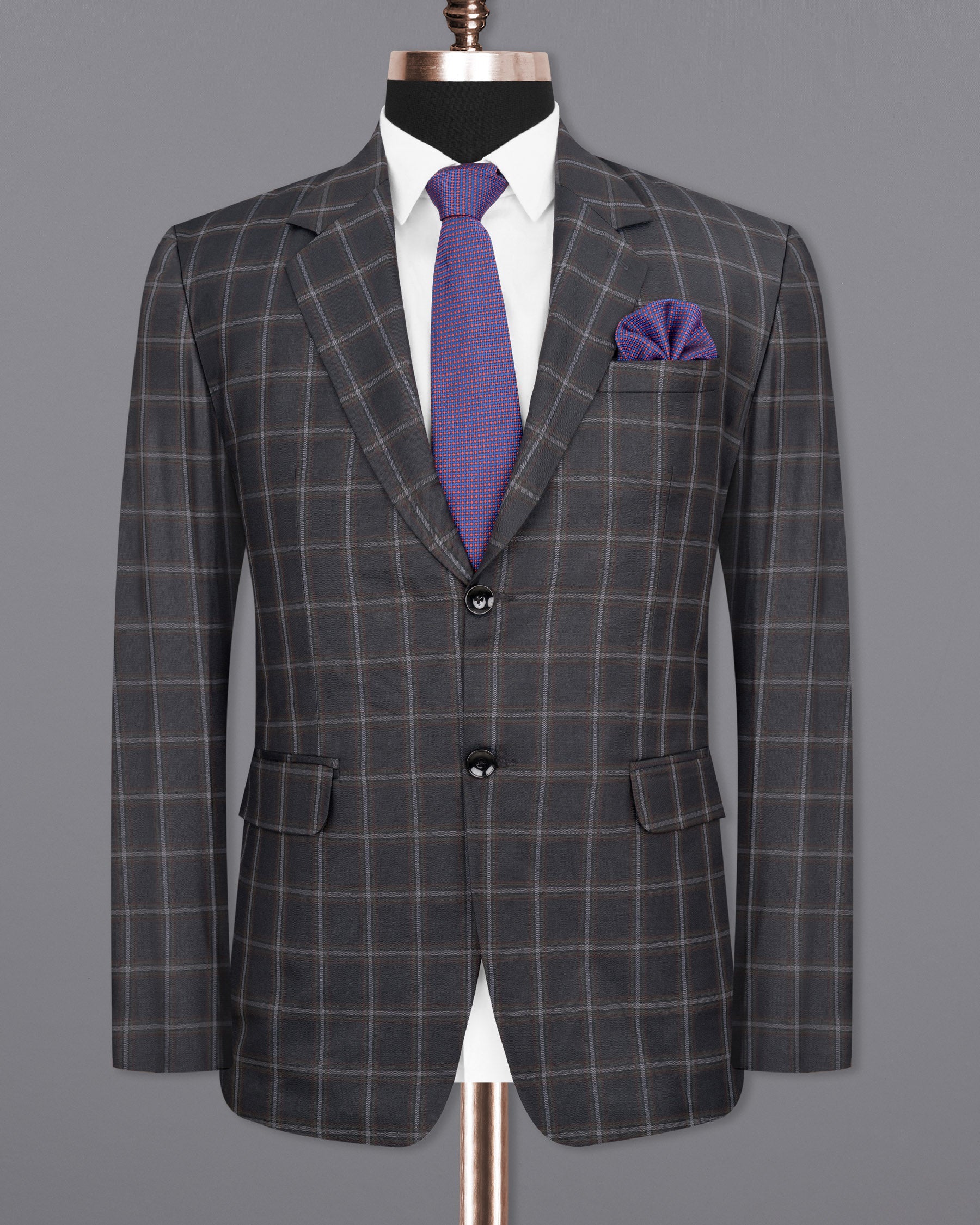 Tundora Gray windowpane Wool Rich Blazer BL1591-SB-36, BL1591-SB-38, BL1591-SB-40, BL1591-SB-42, BL1591-SB-44, BL1591-SB-46, BL1591-SB-48, BL1591-SB-50, BL1591-SB-52, BL1591-SB-54, BL1591-SB-56, BL1591-SB-58, BL1591-SB-60