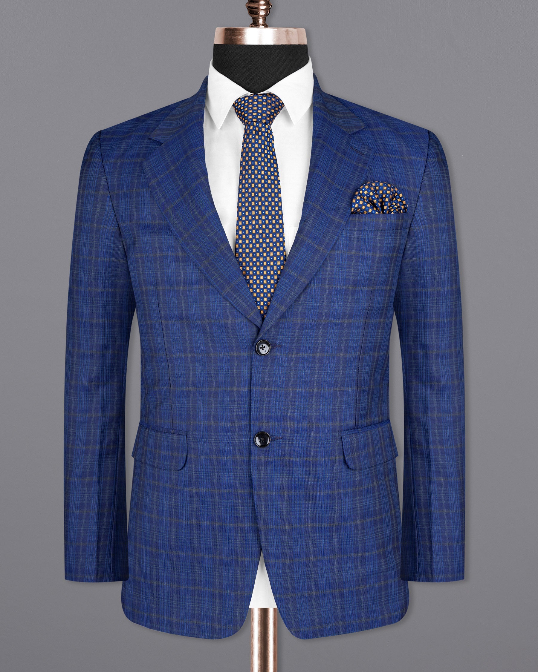 Cloud Burst Blue Plaid Wool Rich Blazer BL1592-SB-36, BL1592-SB-38, BL1592-SB-40, BL1592-SB-42, BL1592-SB-44, BL1592-SB-46, BL1592-SB-48, BL1592-SB-50, BL1592-SB-52, BL1592-SB-54, BL1592-SB-56, BL1592-SB-58, BL1592-SB-60