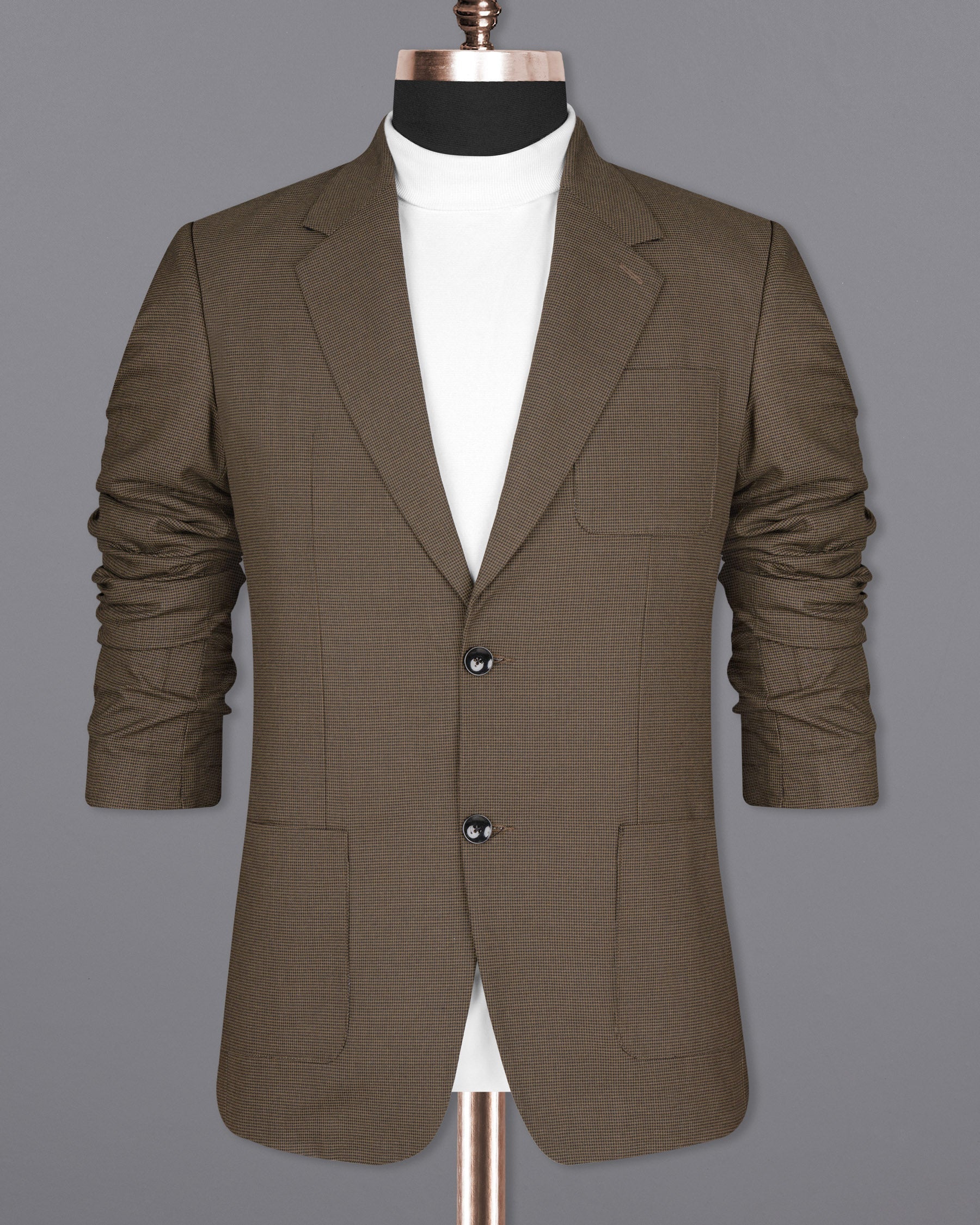 Coffee Brown Hounstooth Wool Rich Sports Blazer BL1600-SB-PP-36, BL1600-SB-PP-38, BL1600-SB-PP-40, BL1600-SB-PP-42, BL1600-SB-PP-44, BL1600-SB-PP-46, BL1600-SB-PP-48, BL1600-SB-PP-50, BL1600-SB-PP-52, BL1600-SB-PP-54, BL1600-SB-PP-56, BL1600-SB-PP-58, BL1600-SB-PP-60