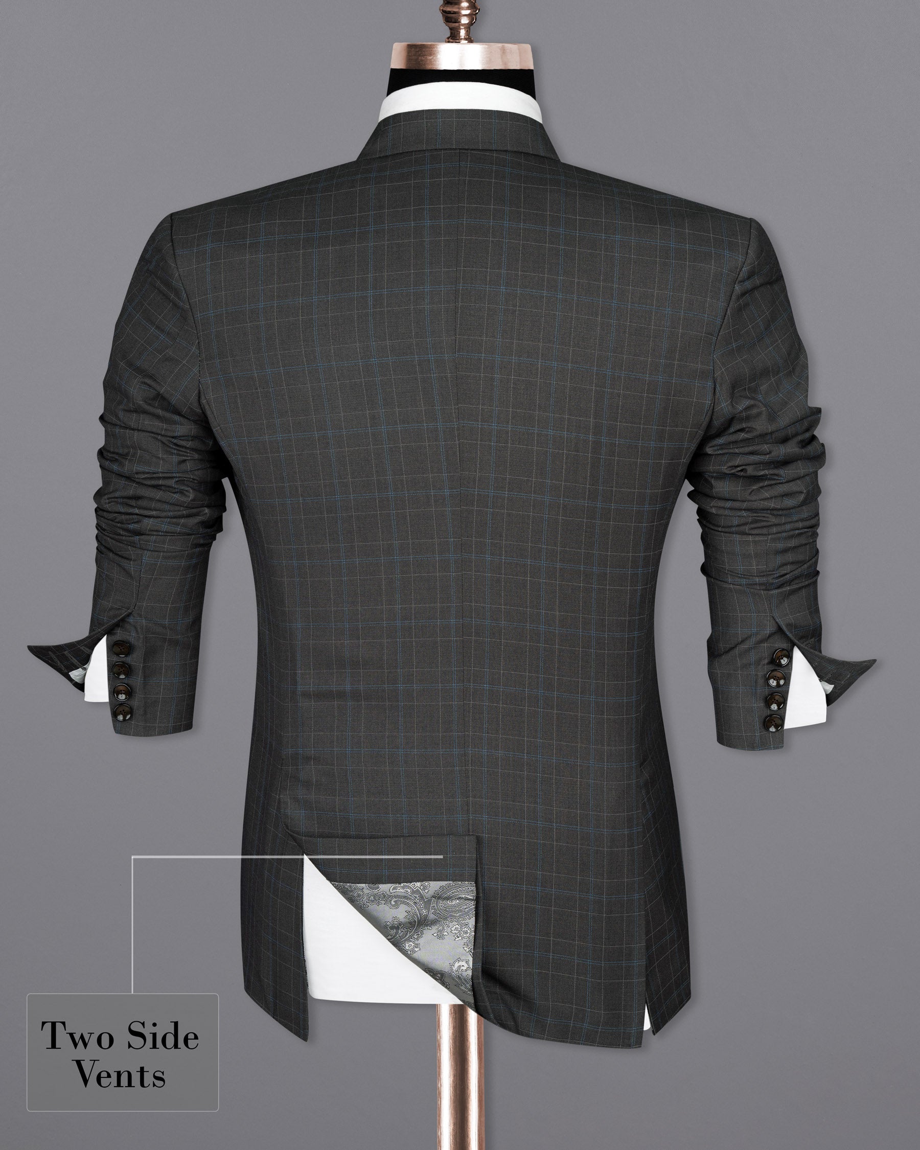 Cape Cod Gray Super fine Checkered Double Breasted Wool Rich Blazer BL1603-DB-2B-36, BL1603-DB-2B-38, BL1603-DB-2B-40, BL1603-DB-2B-42, BL1603-DB-2B-44, BL1603-DB-2B-46, BL1603-DB-2B-48, BL1603-DB-2B-50, BL1603-DB-2B-52, BL1603-DB-2B-54, BL1603-DB-2B-56, BL1603-DB-2B-58, BL1603-DB-2B-60