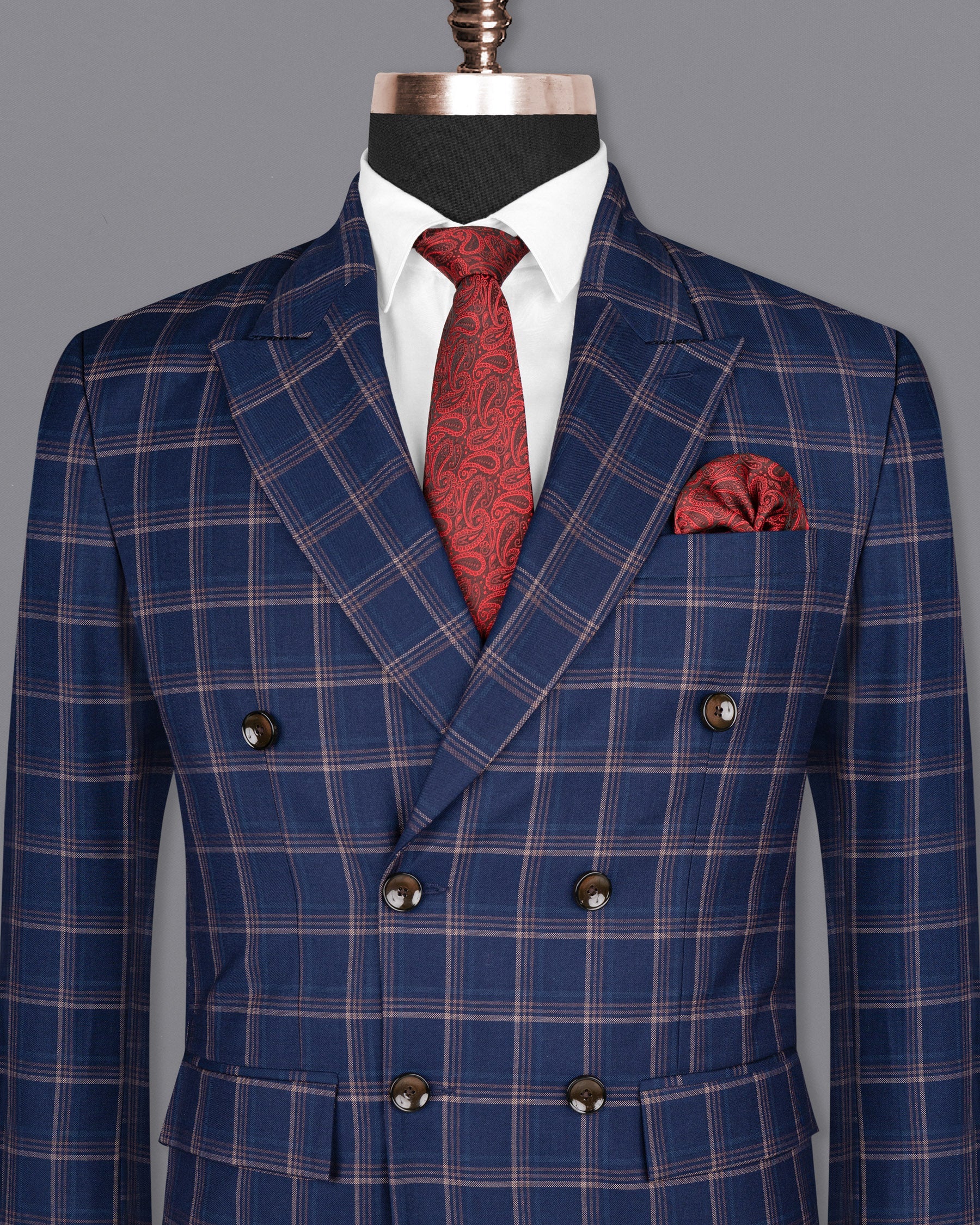 Cloud Burst Super fine windowpane Wool Rich Double Breasted Blazer BL1605-DB-36, BL1605-DB-38, BL1605-DB-40, BL1605-DB-42, BL1605-DB-44, BL1605-DB-46, BL1605-DB-48, BL1605-DB-50, BL1605-DB-52, BL1605-DB-54, BL1605-DB-56, BL1605-DB-58, BL1605-DB-60