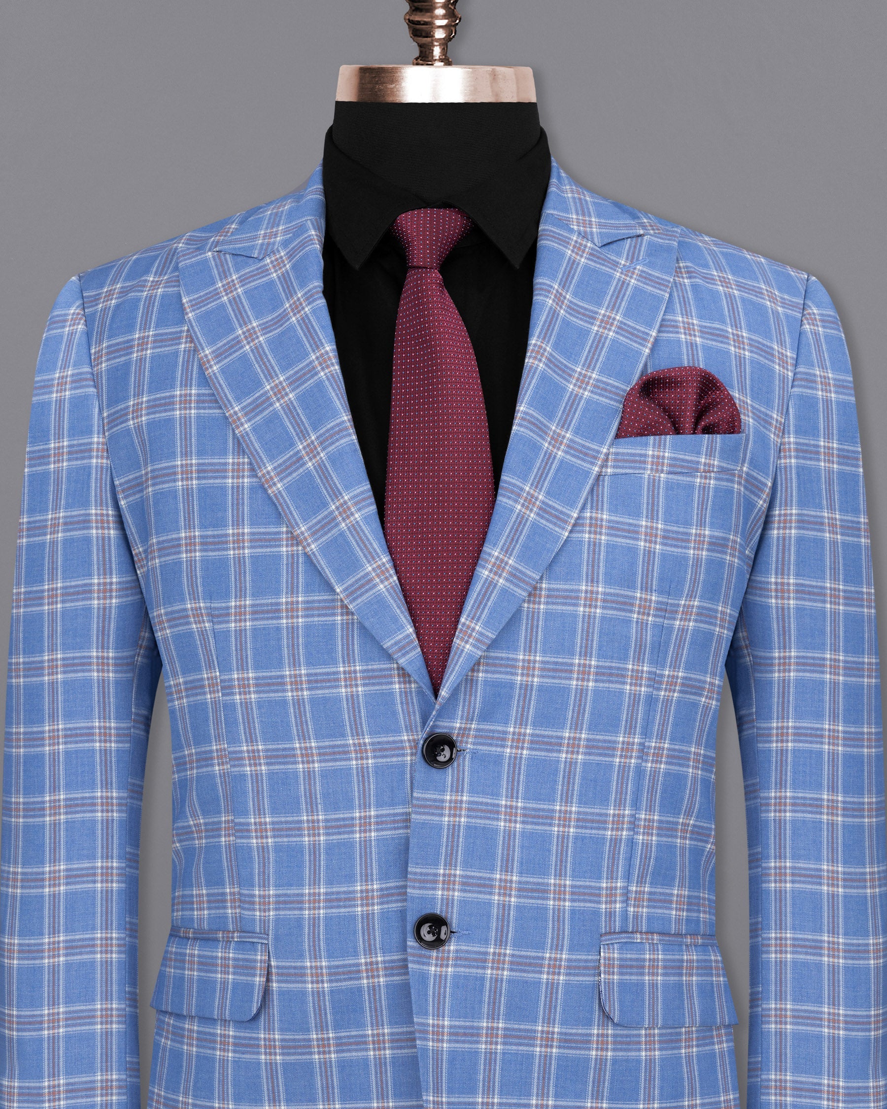 Ship Cove Blue Super fine Windowpane Wool Rich Blazer BL1609-SBP-36, BL1609-SBP-38, BL1609-SBP-40, BL1609-SBP-42, BL1609-SBP-44, BL1609-SBP-46, BL1609-SBP-48, BL1609-SBP-50, BL1609-SBP-52, BL1609-SBP-54, BL1609-SBP-56, BL1609-SBP-58, BL1609-SBP-60