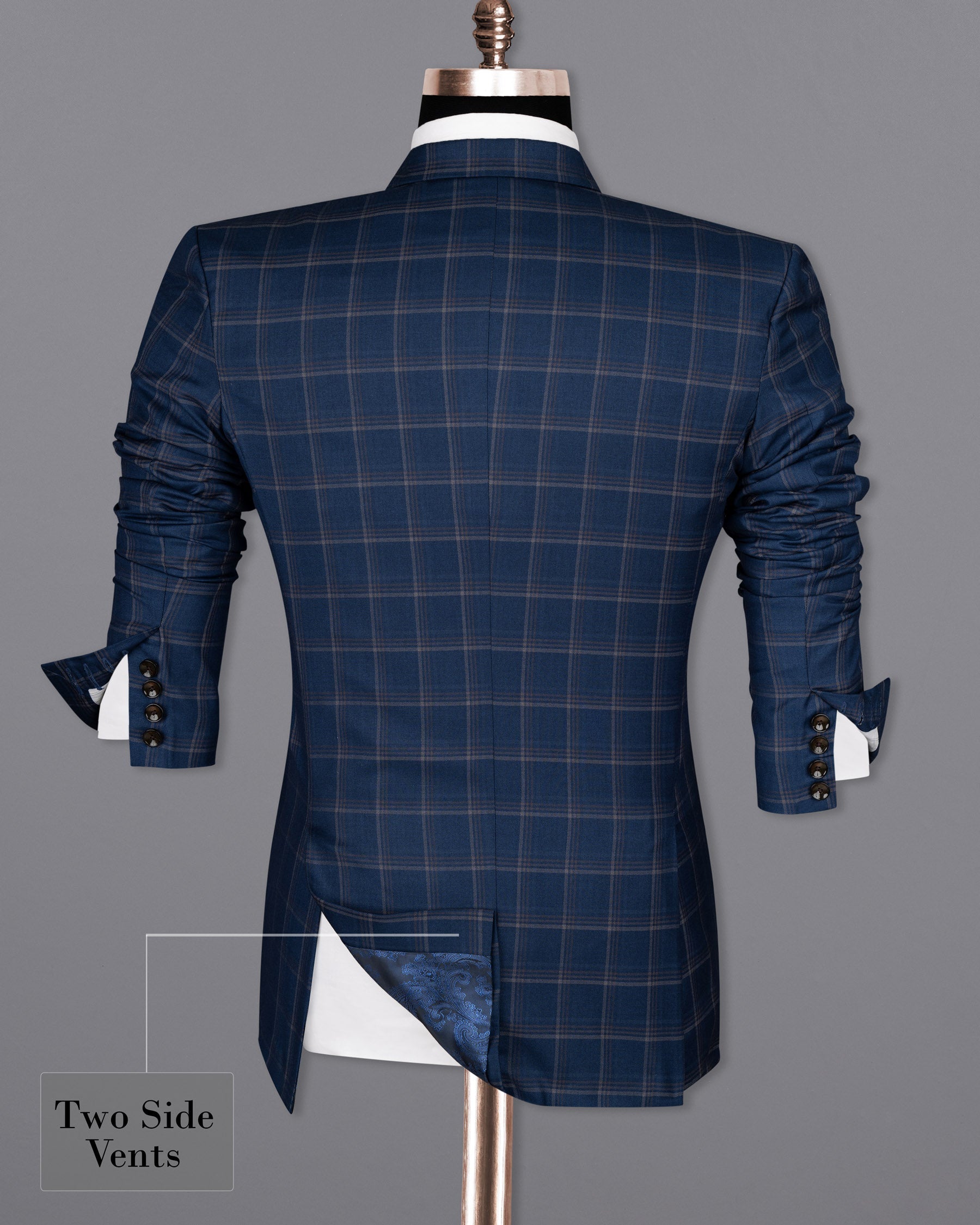 Cloud Burst Blue Super fine Windowpane Double Breasted Wool Rich Blazer BL1610-DB-2B-36, BL1610-DB-2B-38, BL1610-DB-2B-40, BL1610-DB-2B-42, BL1610-DB-2B-44, BL1610-DB-2B-46, BL1610-DB-2B-48, BL1610-DB-2B-50, BL1610-DB-2B-52, BL1610-DB-2B-54, BL1610-DB-2B-56, BL1610-DB-2B-58, BL1610-DB-2B-60