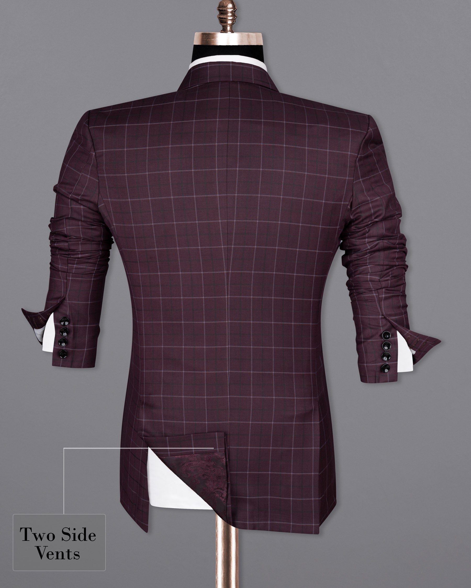 Livid Burgundy Super fine Windowpane Wool Rich Blazer BL1611-SB-36, BL1611-SB-38, BL1611-SB-40, BL1611-SB-42, BL1611-SB-44, BL1611-SB-46, BL1611-SB-48, BL1611-SB-50, BL1611-SB-52, BL1611-SB-54, BL1611-SB-56, BL1611-SB-58, BL1611-SB-60