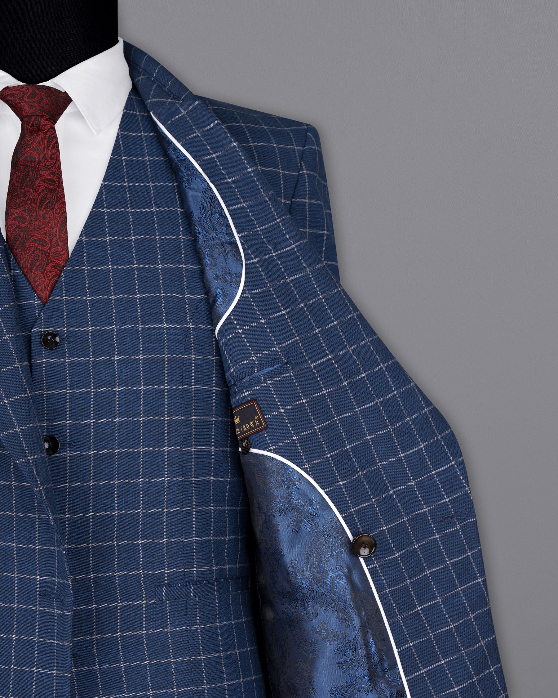 Rhino Blue Super fine Checkered Double Breasted Premium Cotton Blazer BL1622-DB-2B-36, BL1622-DB-2B-38, BL1622-DB-2B-40, BL1622-DB-2B-42, BL1622-DB-2B-44, BL1622-DB-2B-46, BL1622-DB-2B-48, BL1622-DB-2B-50, BL1622-DB-2B-52, BL1622-DB-2B-54, BL1622-DB-2B-56, BL1622-DB-2B-58, BL1622-DB-2B-60