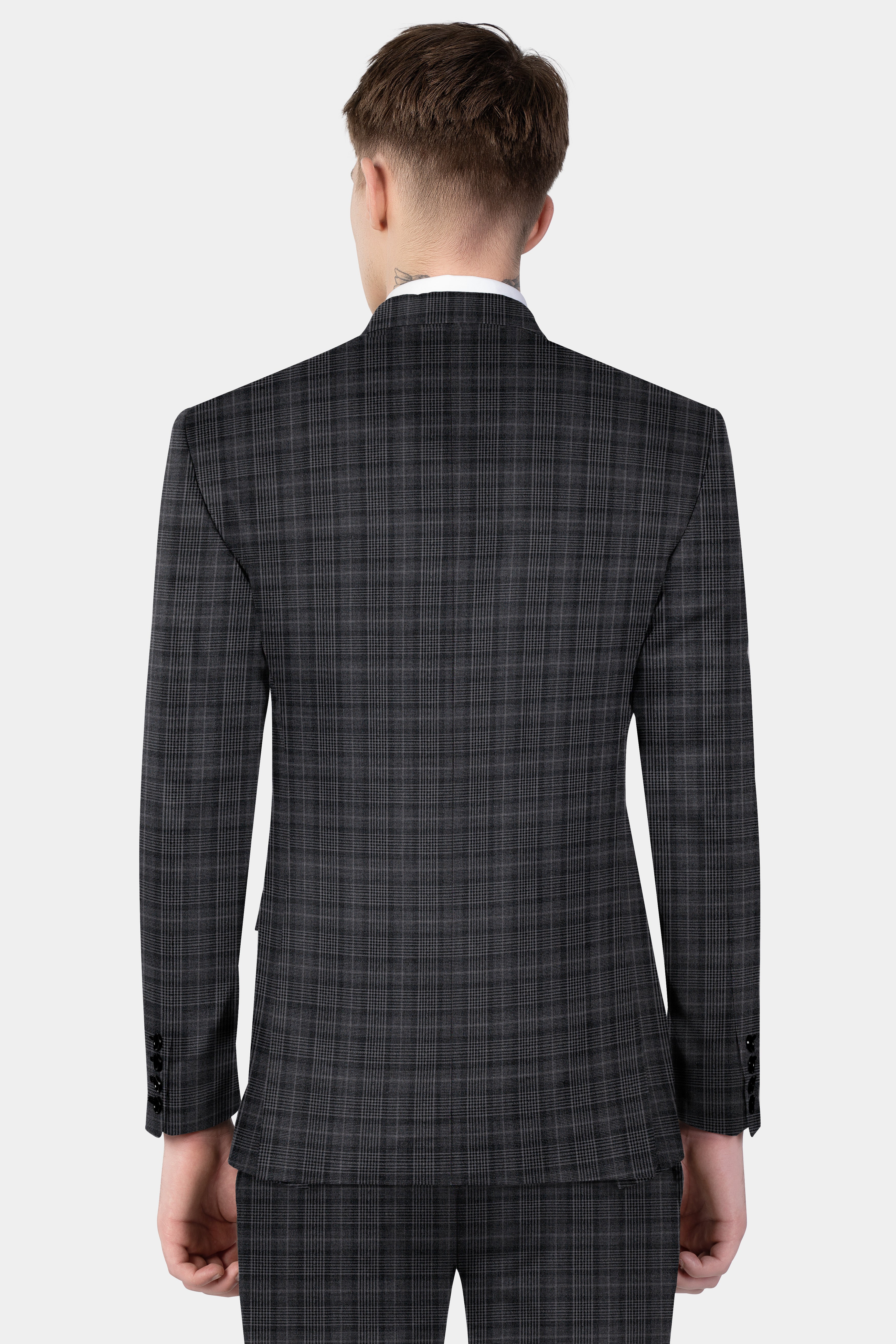 Charcoal Grey Plaid Blazer