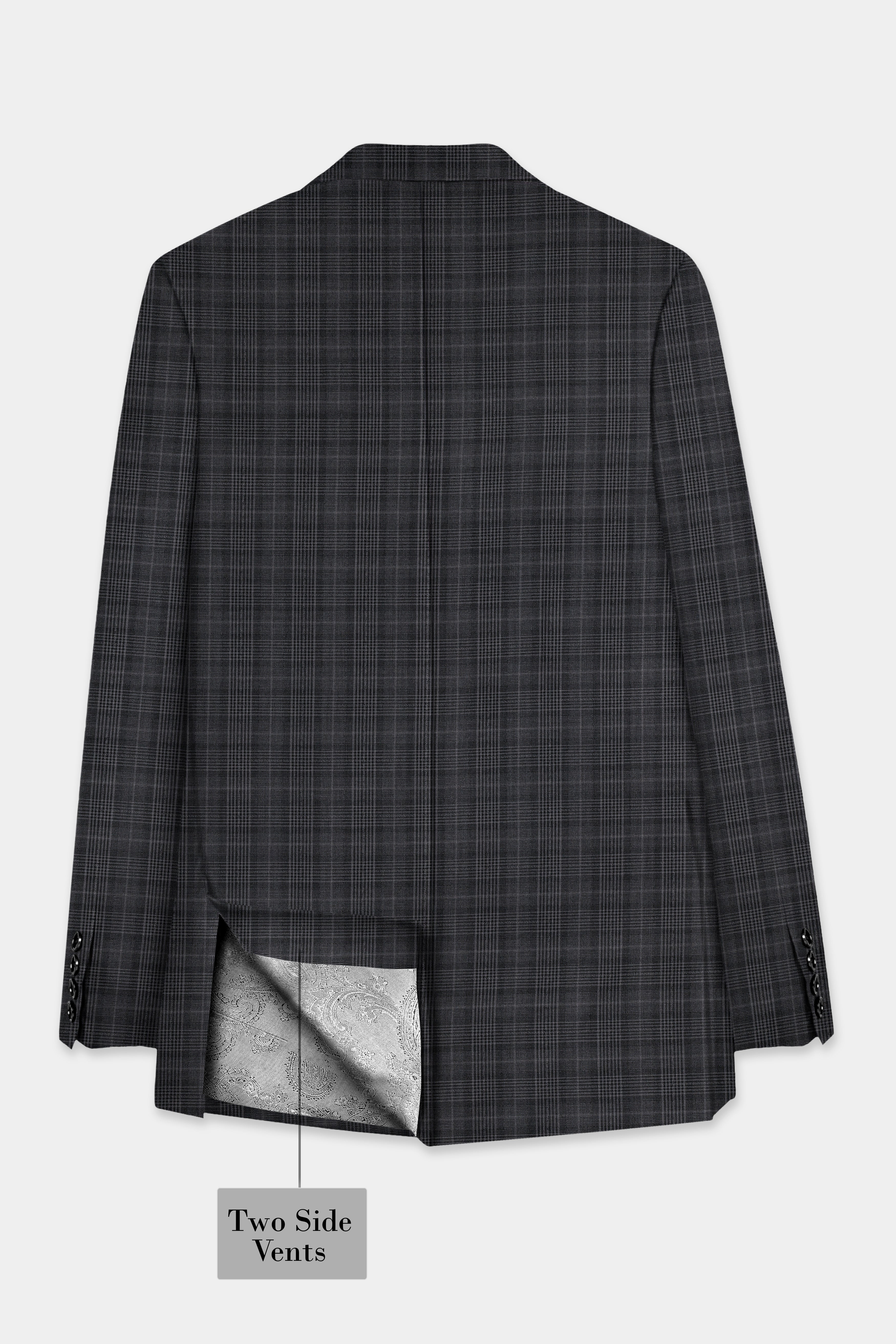 Charcoal Grey Plaid Blazer