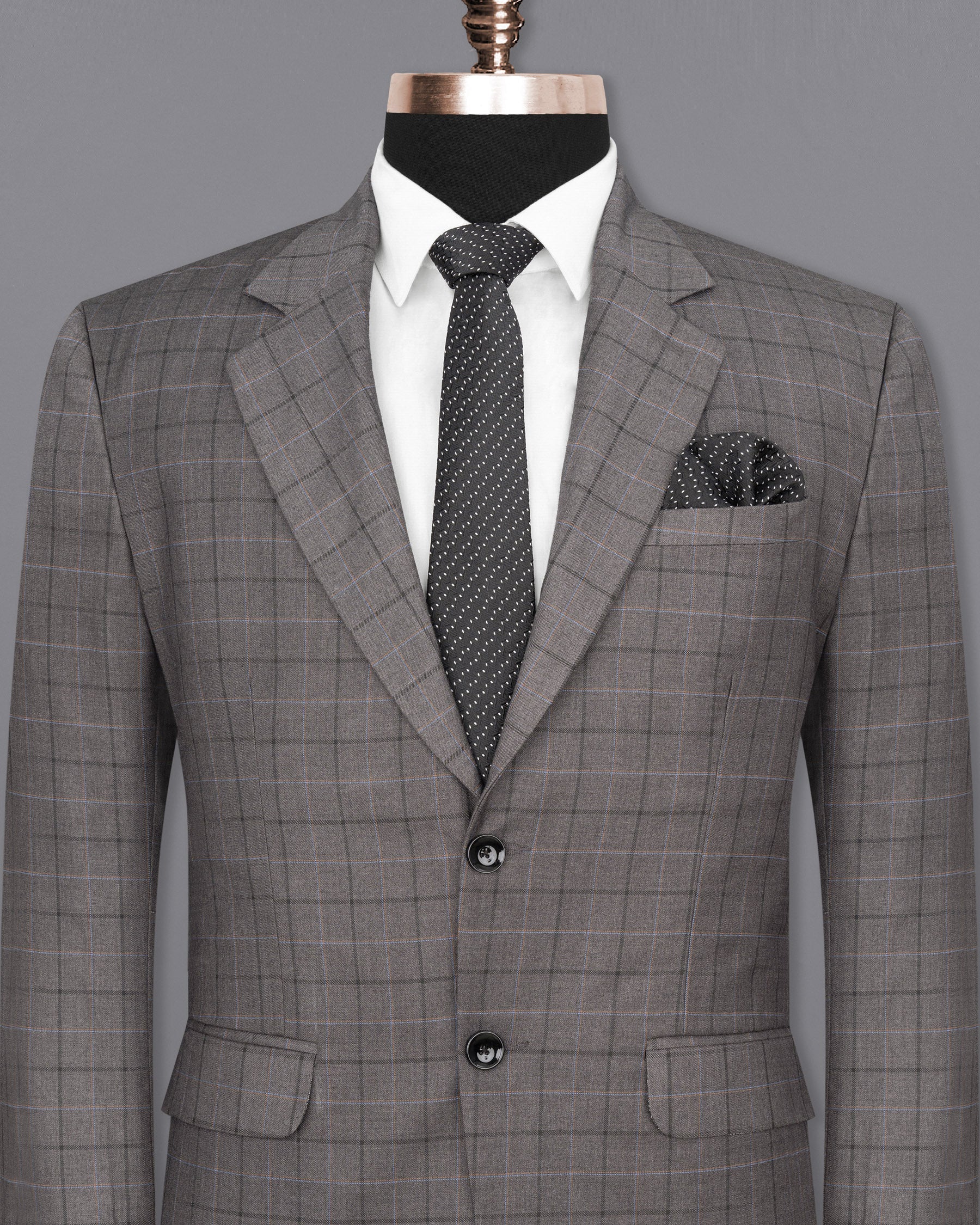 Scorpion Grey Super fine Plaid Woolrich Blazer BL1632-SB-36, BL1632-SB-38, BL1632-SB-40, BL1632-SB-42, BL1632-SB-44, BL1632-SB-46, BL1632-SB-48, BL1632-SB-50, BL1632-SB-52, BL1632-SB-54, BL1632-SB-56, BL1632-SB-58, BL1632-SB-60