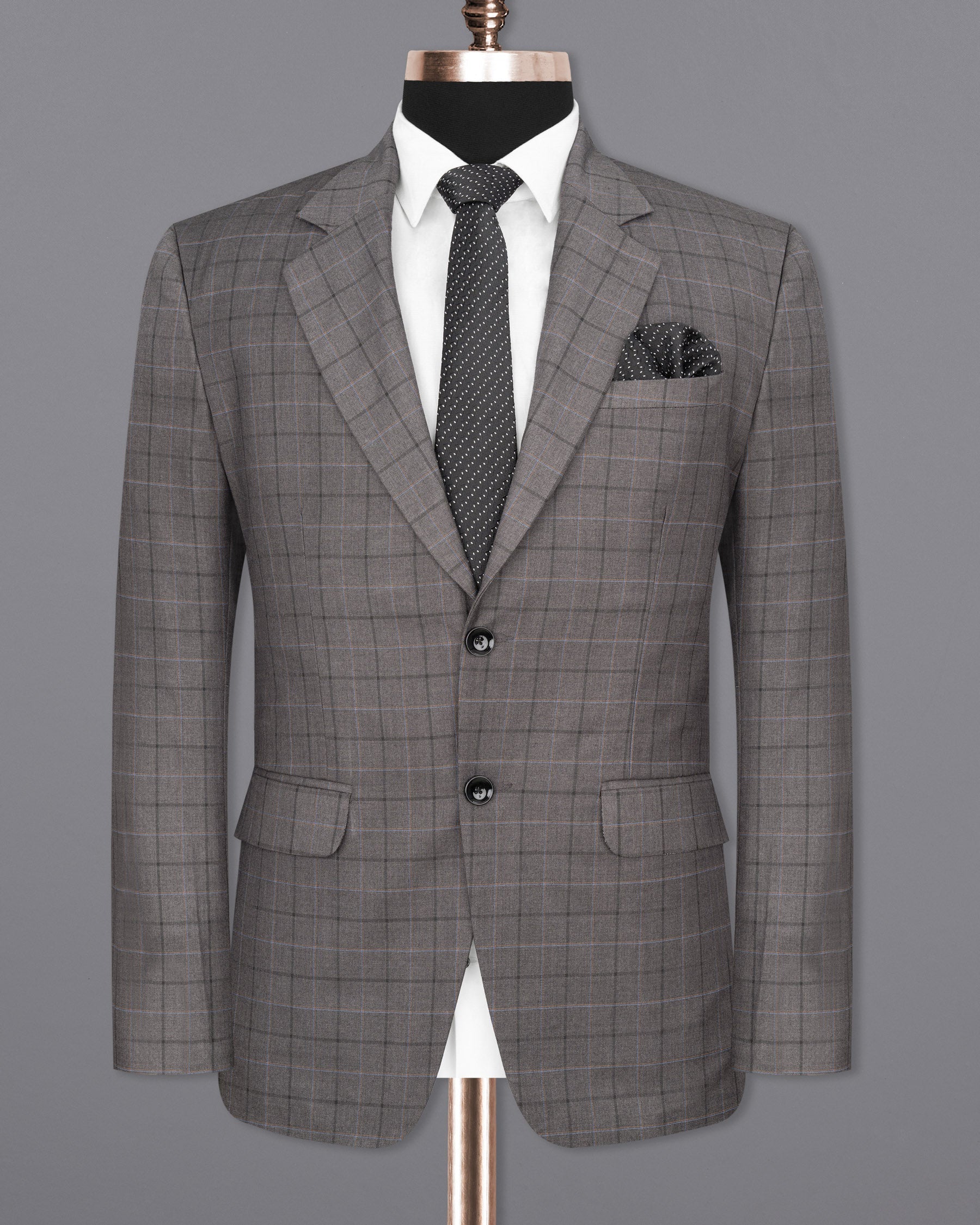 Scorpion Grey Super fine Plaid Woolrich Blazer BL1632-SB-36, BL1632-SB-38, BL1632-SB-40, BL1632-SB-42, BL1632-SB-44, BL1632-SB-46, BL1632-SB-48, BL1632-SB-50, BL1632-SB-52, BL1632-SB-54, BL1632-SB-56, BL1632-SB-58, BL1632-SB-60