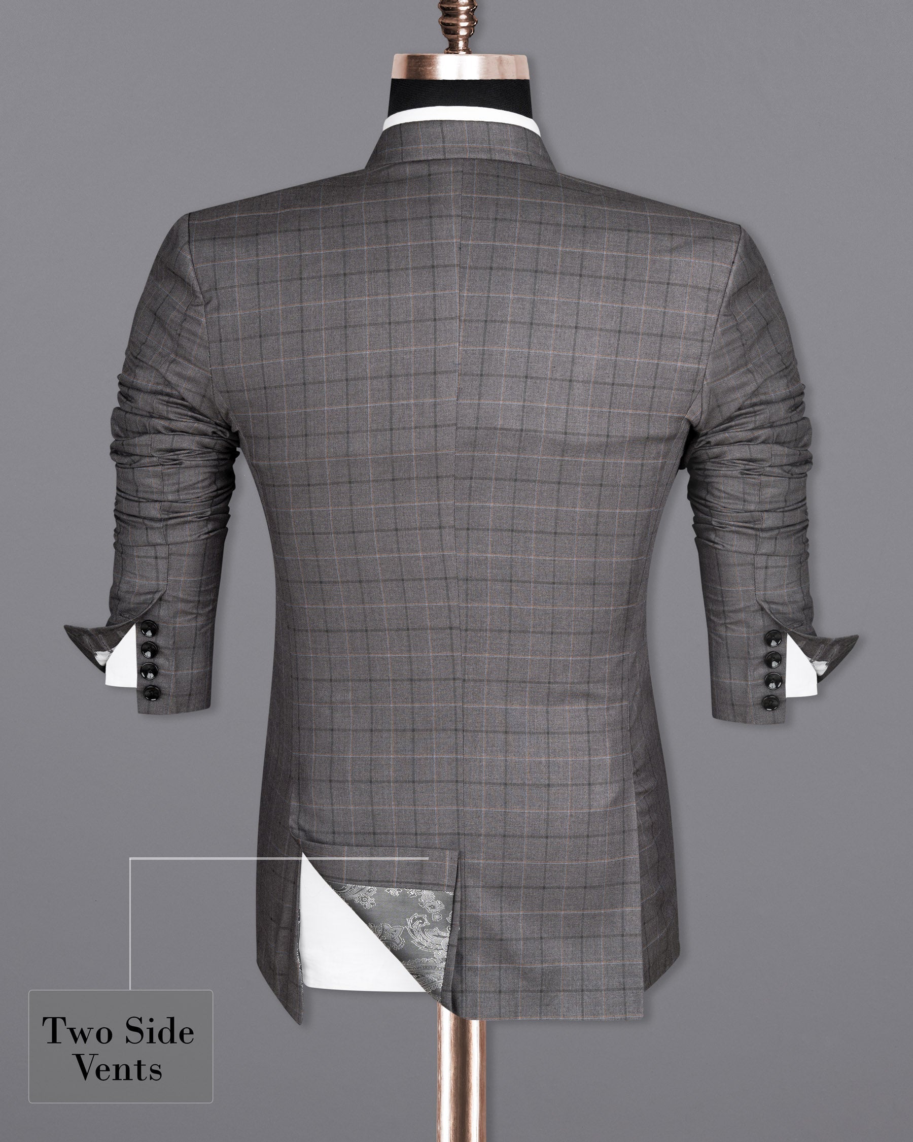 Scorpion Grey Super fine Plaid Woolrich Blazer BL1632-SB-36, BL1632-SB-38, BL1632-SB-40, BL1632-SB-42, BL1632-SB-44, BL1632-SB-46, BL1632-SB-48, BL1632-SB-50, BL1632-SB-52, BL1632-SB-54, BL1632-SB-56, BL1632-SB-58, BL1632-SB-60