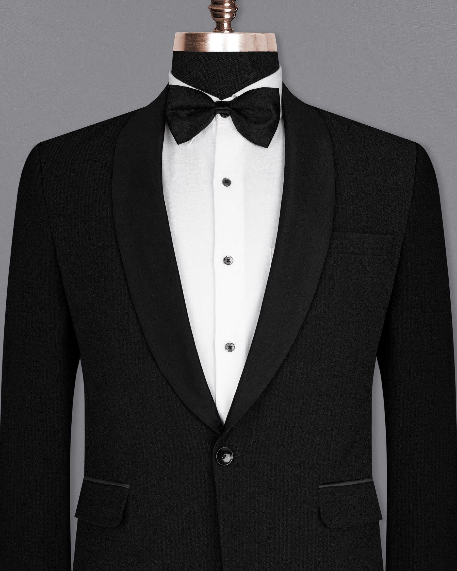 Smoky Black Super Soft Designer Tuxedo Blazer BL1641-BKL-36, BL1641-BKL-38, BL1641-BKL-40, BL1641-BKL-42, BL1641-BKL-44, BL1641-BKL-46, BL1641-BKL-48, BL1641-BKL-50, BL1641-BKL-52, BL1641-BKL-54, BL1641-BKL-56, BL1641-BKL-58, BL1641-BKL-60