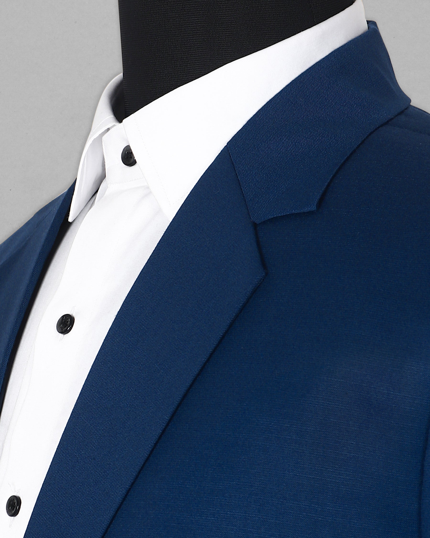 Blue Subtle Sheen Patch Pockets Performance Blazer