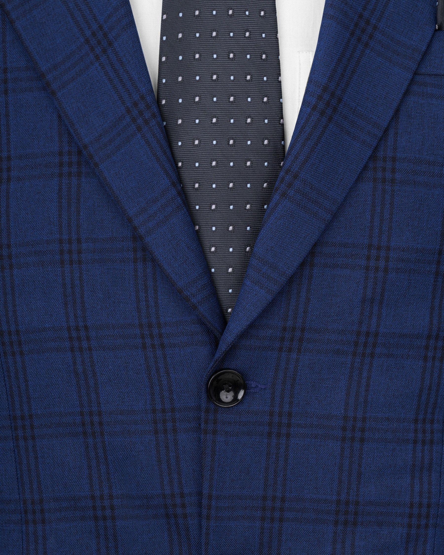 Dark Byzantium Blue Plaid Blazer