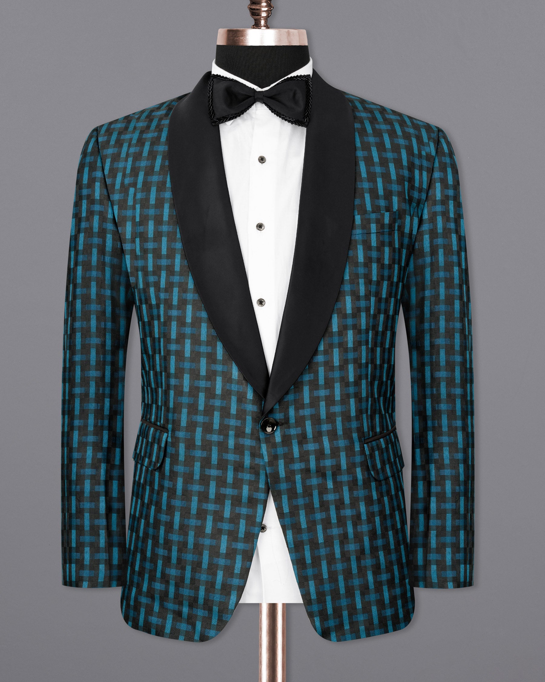 Jade Black with Glacier Blue Blazer BL1730-BKL-36,BL1730-BKL-38,BL1730-BKL-40,BL1730-BKL-42,BL1730-BKL-44,BL1730-BKL-46,BL1730-BKL-48,BL1730-BKL-50,BL1730-BKL-52,BL1730-BKL-54,BL1730-BKL-56,BL1730-BKL-58,BL1730-BKL-60