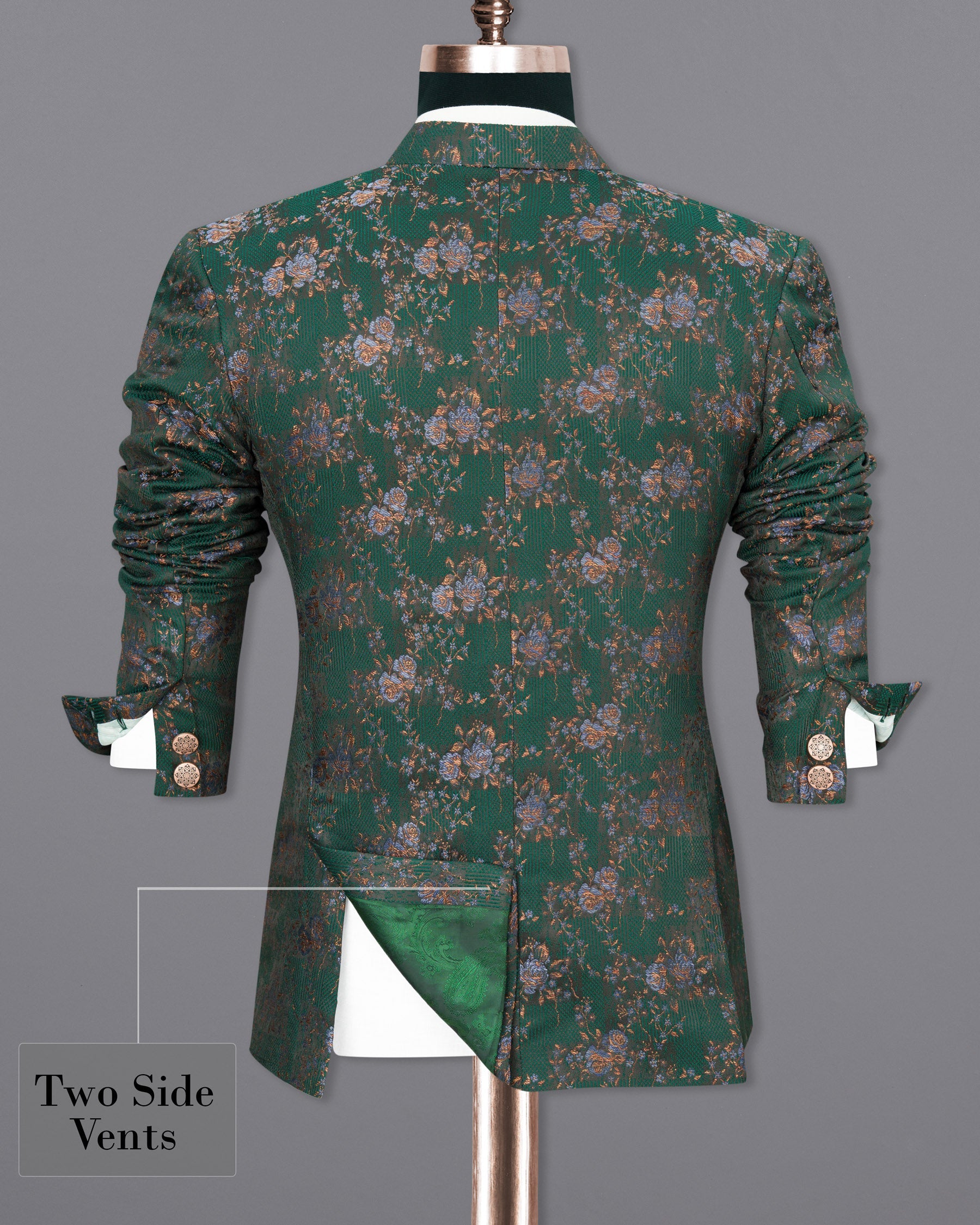 Everglade Green Floral Textured Cross Buttoned Bandhgala Designer Blazer BL1828-CBG-36, BL1828-CBG-38, BL1828-CBG-40, BL1828-CBG-42, BL1828-CBG-44, BL1828-CBG-46, BL1828-CBG-48, BL1828-CBG-50, BL1828-CBG-52, BL1828-CBG-54, BL1828-CBG-56, BL1828-CBG-58, BL1828-CBG-60