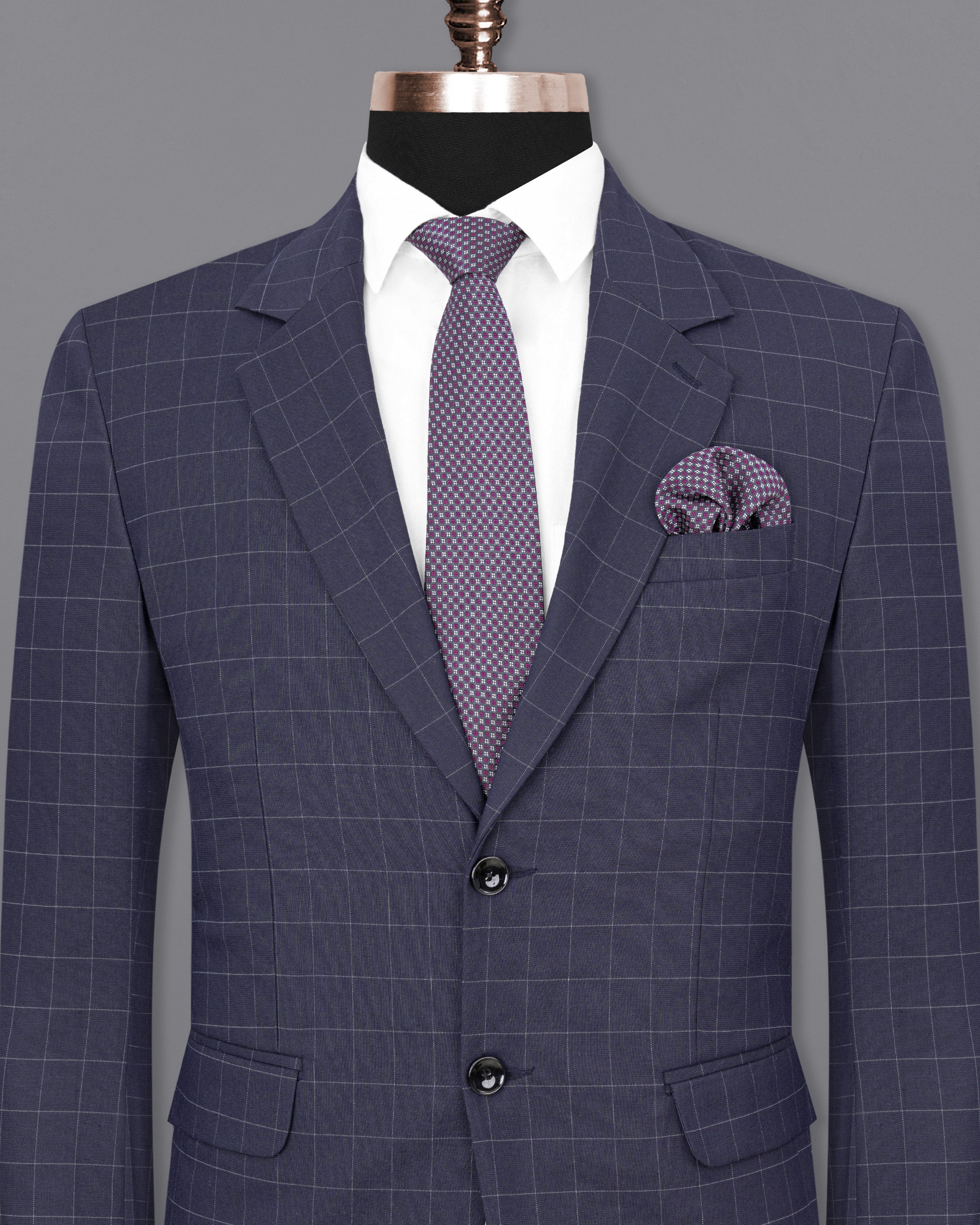 Gun Powder Blue windowpane Single Breasted Blazer BL1835-SB-36, BL1835-SB-38, BL1835-SB-40, BL1835-SB-42, BL1835-SB-44, BL1835-SB-46, BL1835-SB-48, BL1835-SB-50, BL1835-SB-52, BL1835-SB-54, BL1835-SB-56, BL1835-SB-58, BL1835-SB-60